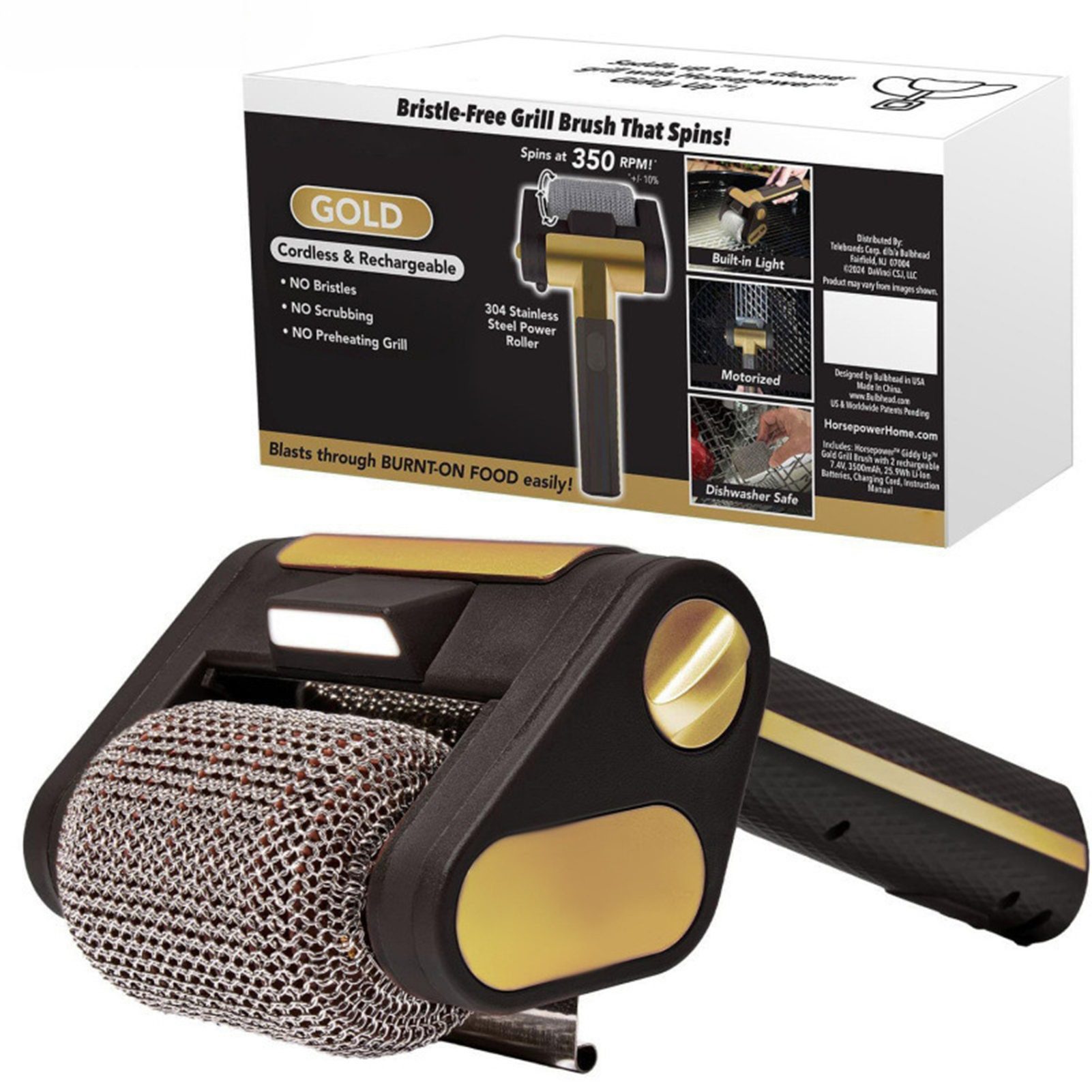 Solarandmore Grillbürste kabelloses Laden,austauschbare Bürstenköpfe,Grillrost,Tiefenreinigung, (Set), entfernt Fettflecken,für verschiedene Grillroste geeignet,Grillbürste