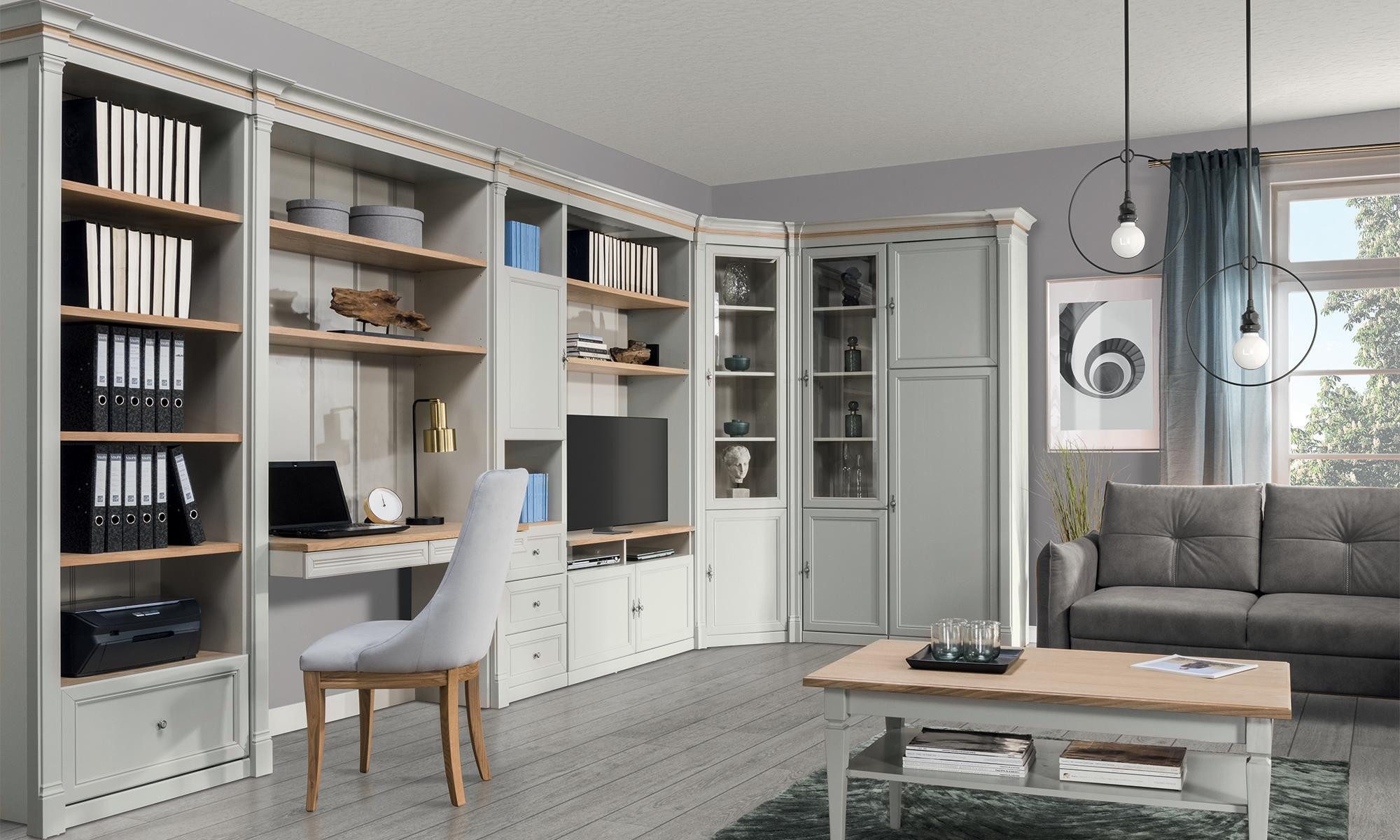 Xlmoebel TV-Wand Amerikanische Stil Vitrine und Regale für Wohn- und Arbeitsräume, (1-St., Schrank), Hergestellt in Europa