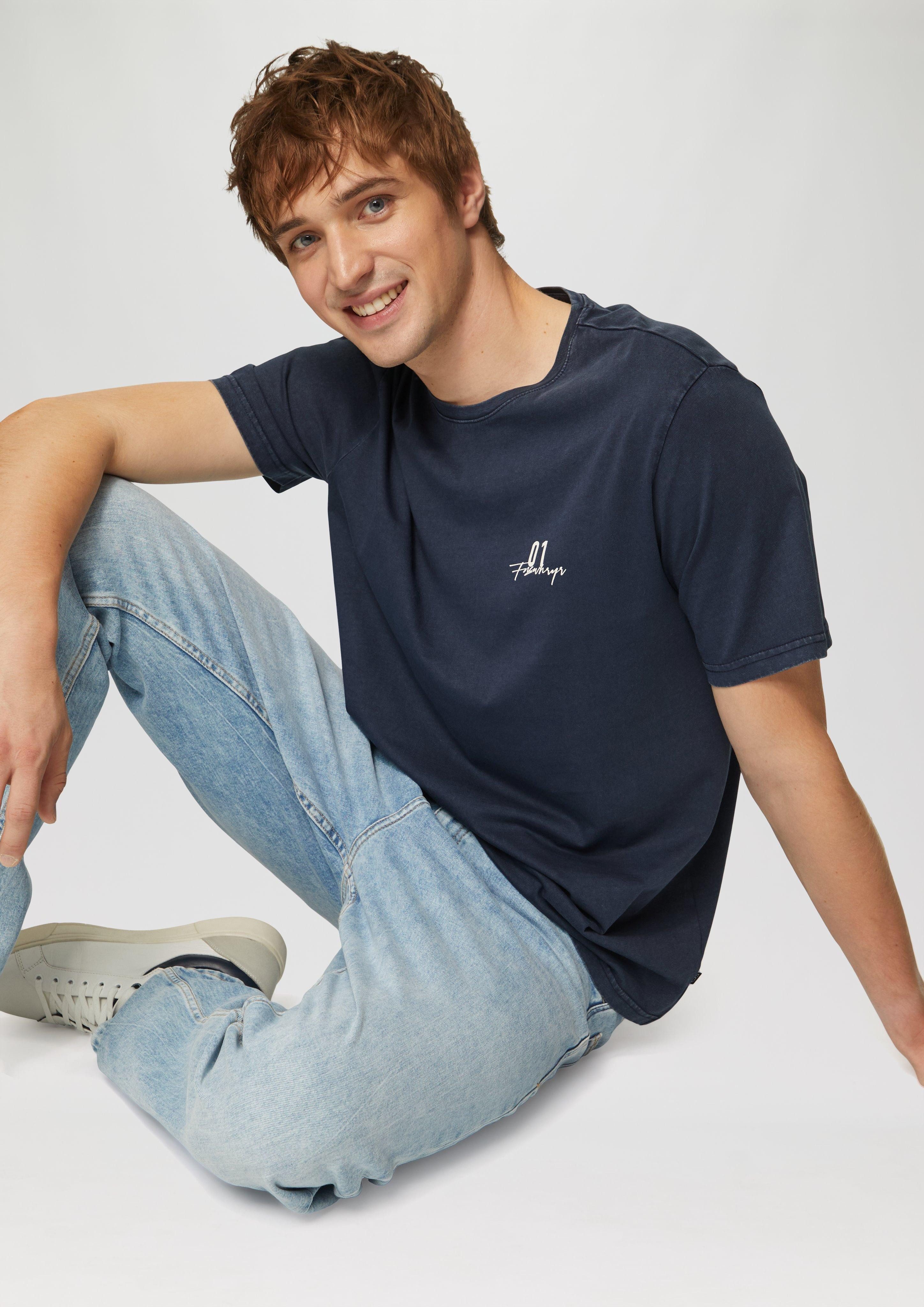 QS Kurzarmshirt Gewaschenes T-Shirt mit Front- günstig online kaufen