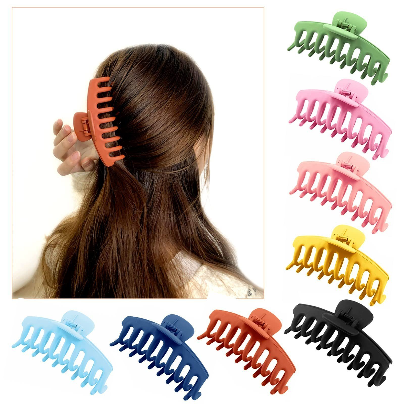 CALIYO Haarspange 8 Stück Große Haarklammer Haarnadel Rutschfeste  Haarklammer Klaue Clips Haargreifer für Damen/Frauen