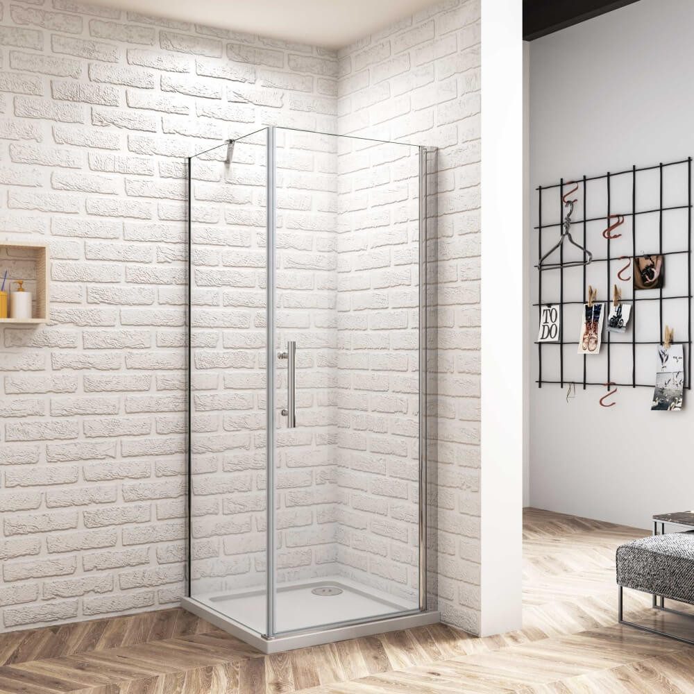 Duschparadies Eckdusche H:185cm Pendeltür mit Seitenwand Stabilstange Dusch günstig online kaufen