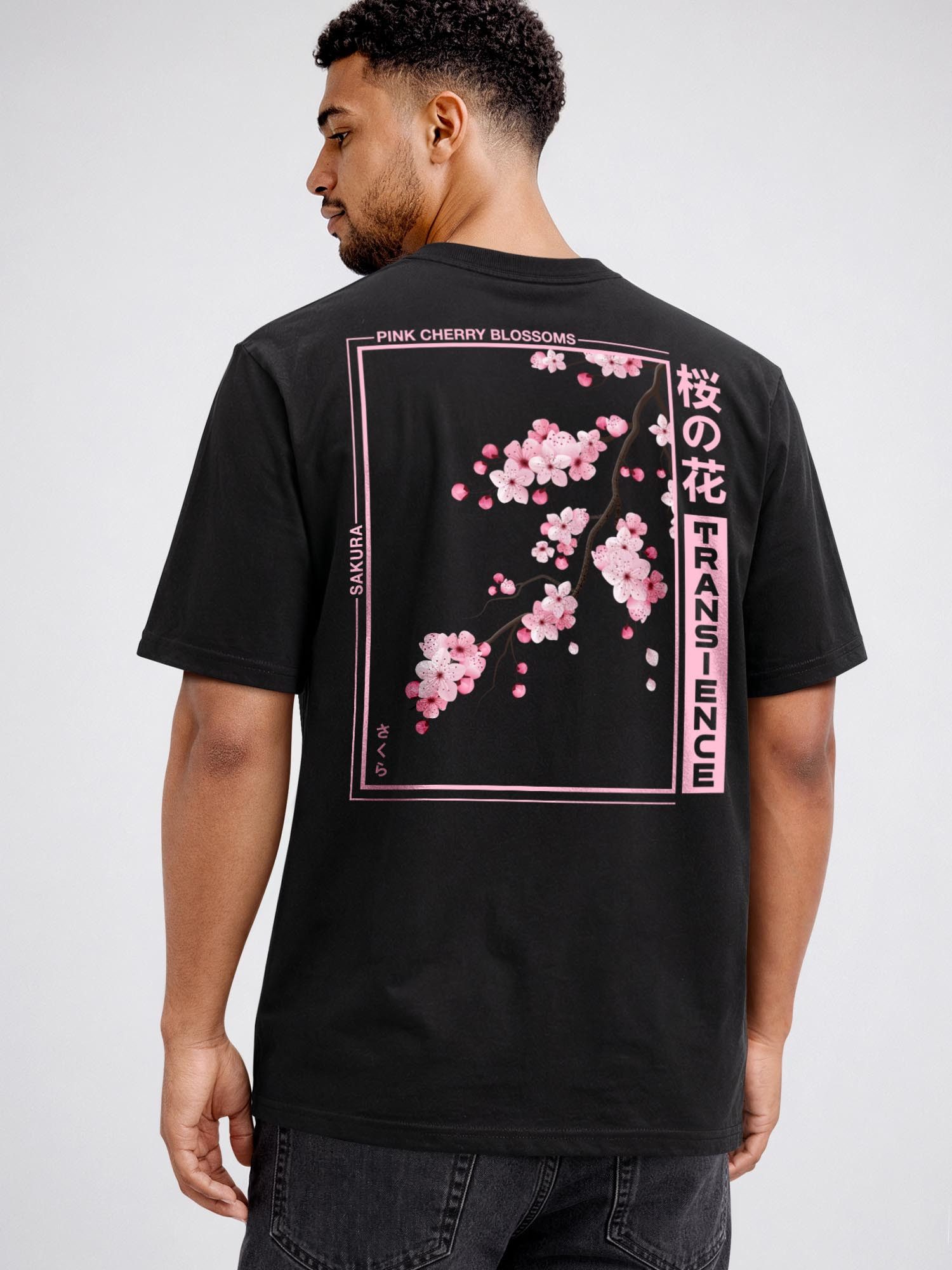Neverless Oversize-Shirt Herren T-Shirt - Kirschblüten - Relaxed Fit Printshirt Sommer Fashion mit Print – Bild 2 von 5