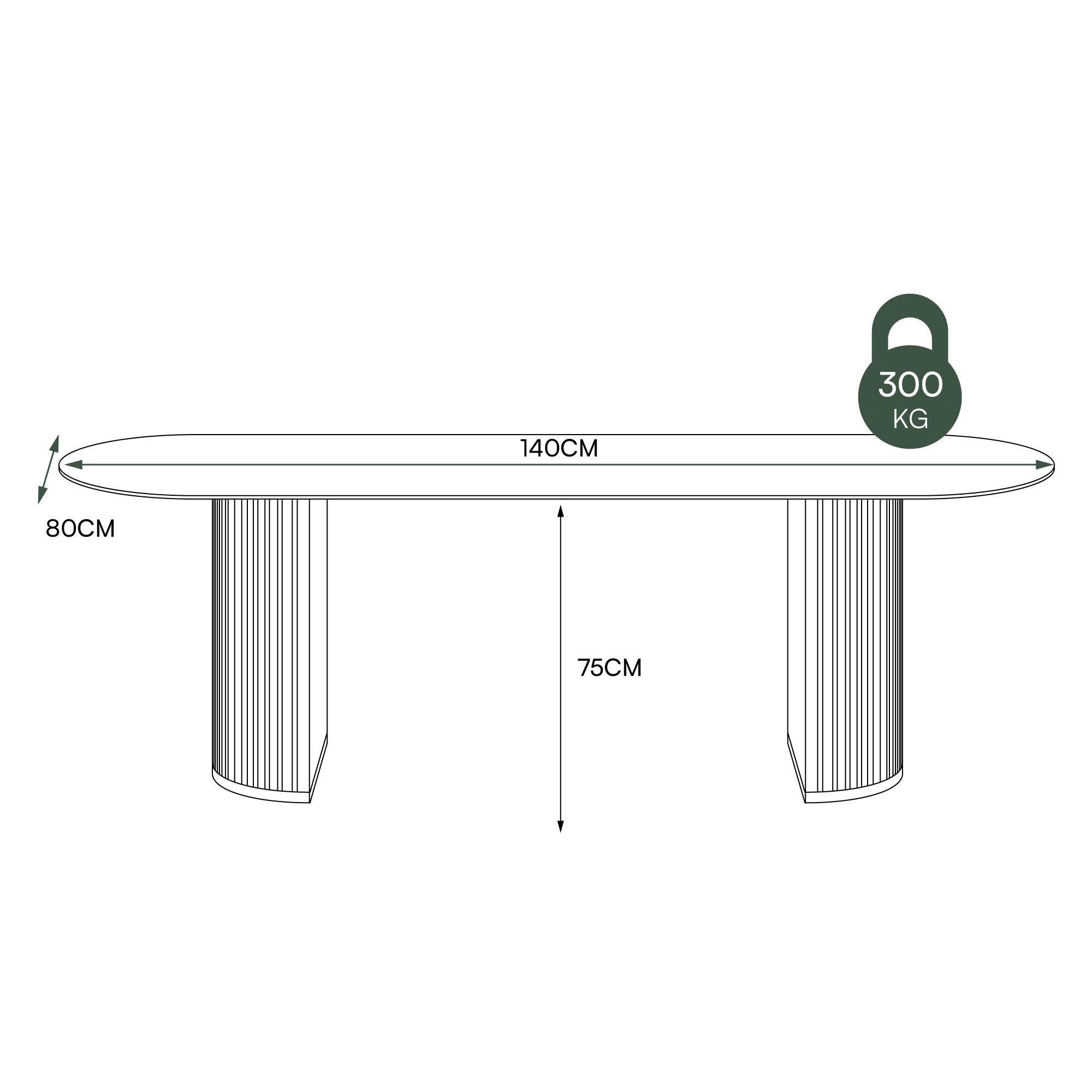 POVISON Esstisch ovaler Küchentisch mit Sintersteinplatte in Marmoroptik (1-St), Esszimmertisch 140×80 cm für bis zu 4 Personen, Max. 300 kg Tragkraft