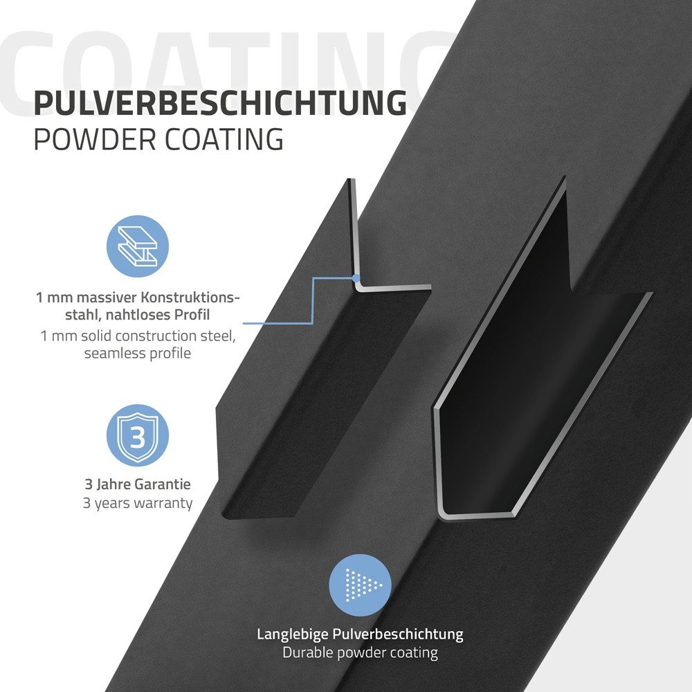 ML-DESIGN Tischbein 2er Set Tischgestell aus Metall Industrial-Design für DIY Projekte, Kufengestell O-Form Schwarz für Esstisch/Schreibtisch DIY-Projekte