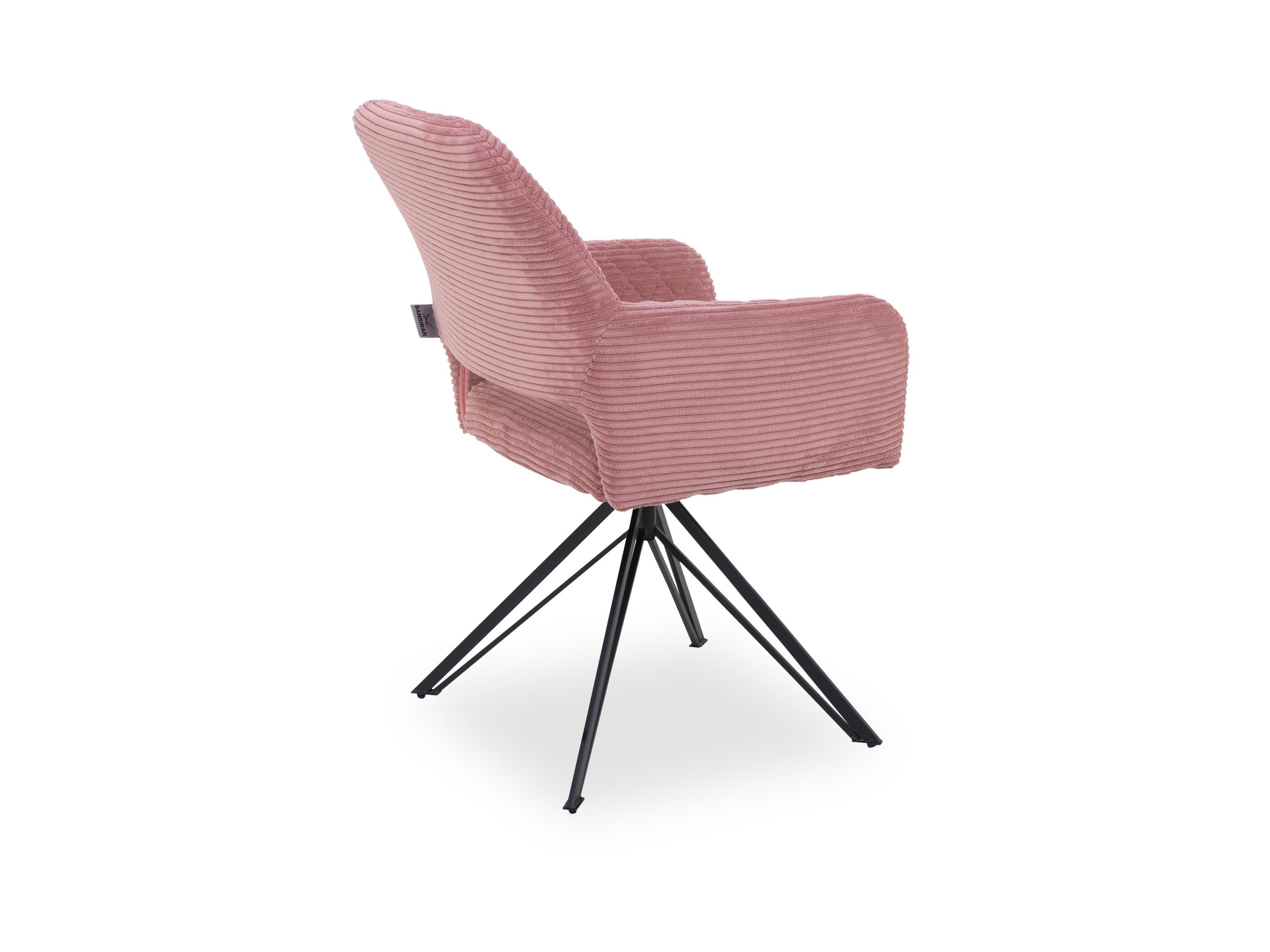 SANSIBAR LIVING Esszimmerstuhl Polsterstuhl SANSIBAR HORUM BHT 57x88x63 cm rosa Esszimmerstuhl