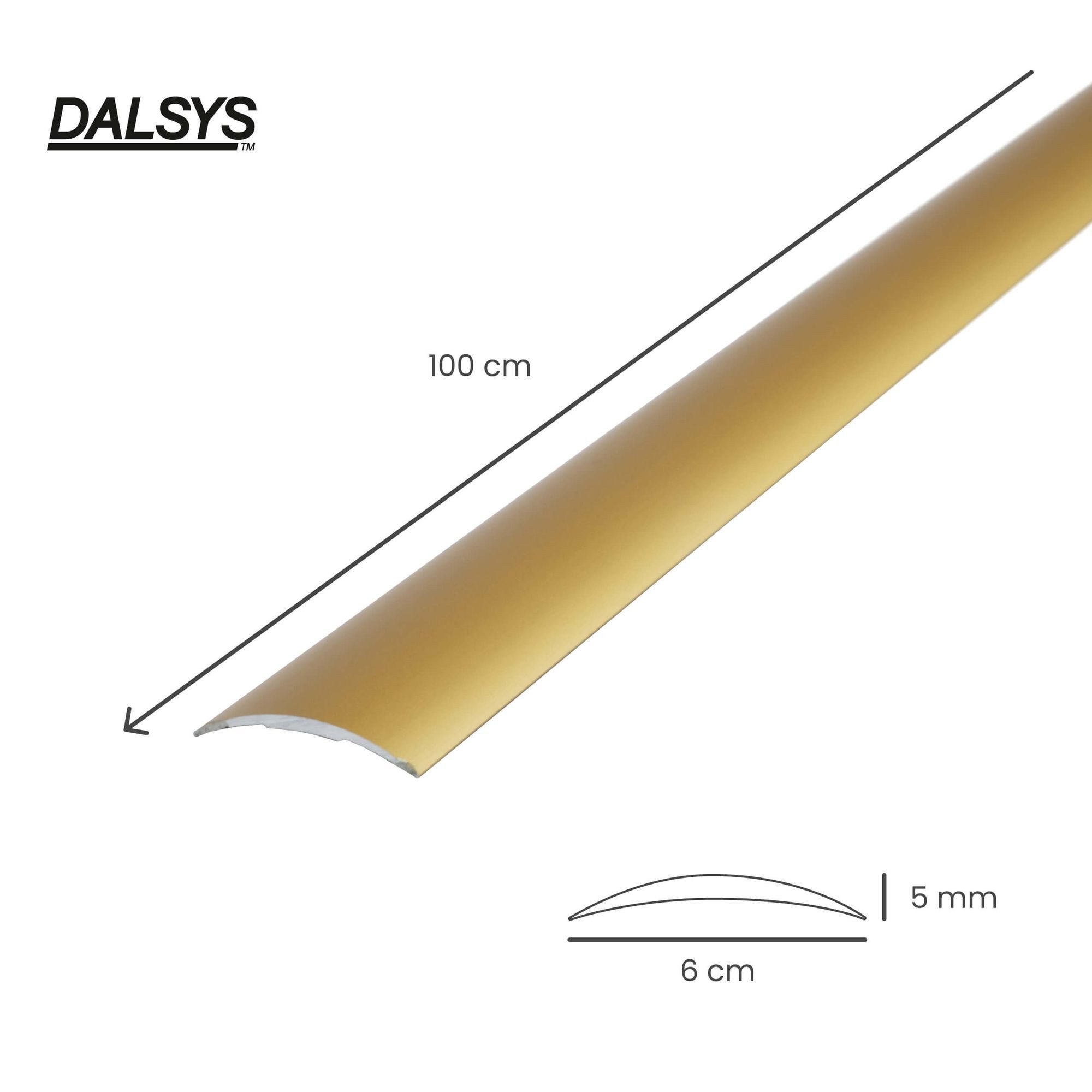 Dalsys Übergangsprofil selbstklebendes Ausgleichprofil (100cm x 60mm in der Farbe Gold, 1-St), aus Aluminium, geeignet für u.a. Fliesen, Laminat und Parkett – Bild 2 von 5