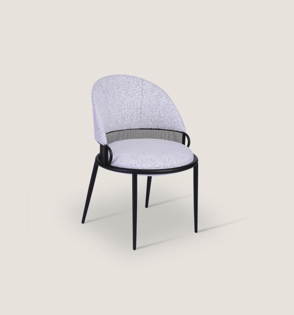JVmoebel Esszimmerstuhl Grauer Esszimmerstuhl Luxus Stühle Polster Einsitzer Textil Stil (1 St), Made in Europa