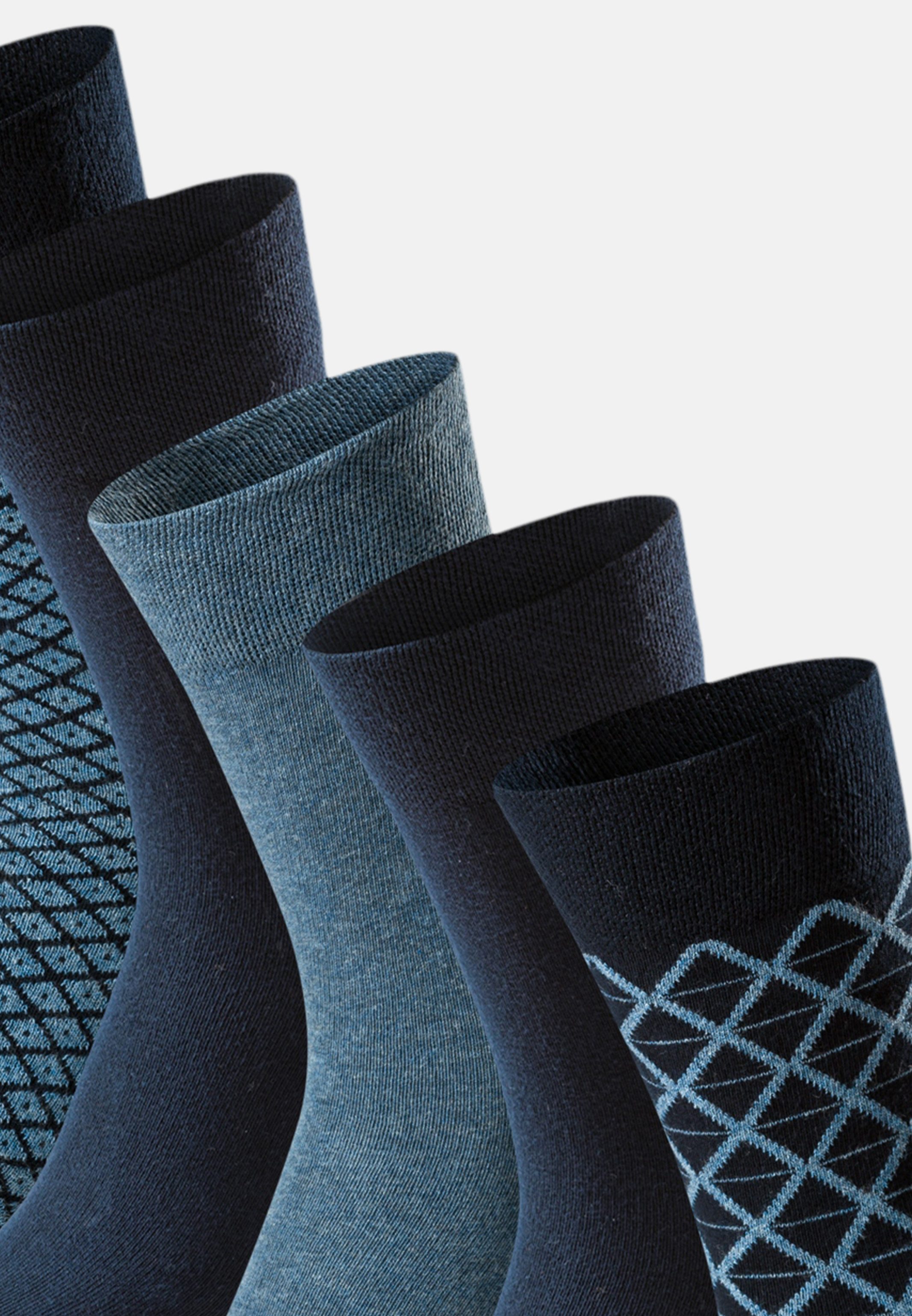 Schiesser Langsocken 10er Pack Bluebird (Spar-Set, 10-Paar) Socken - Baumwolle - Atmungsaktiv - Druckfreier, bequemer Bund