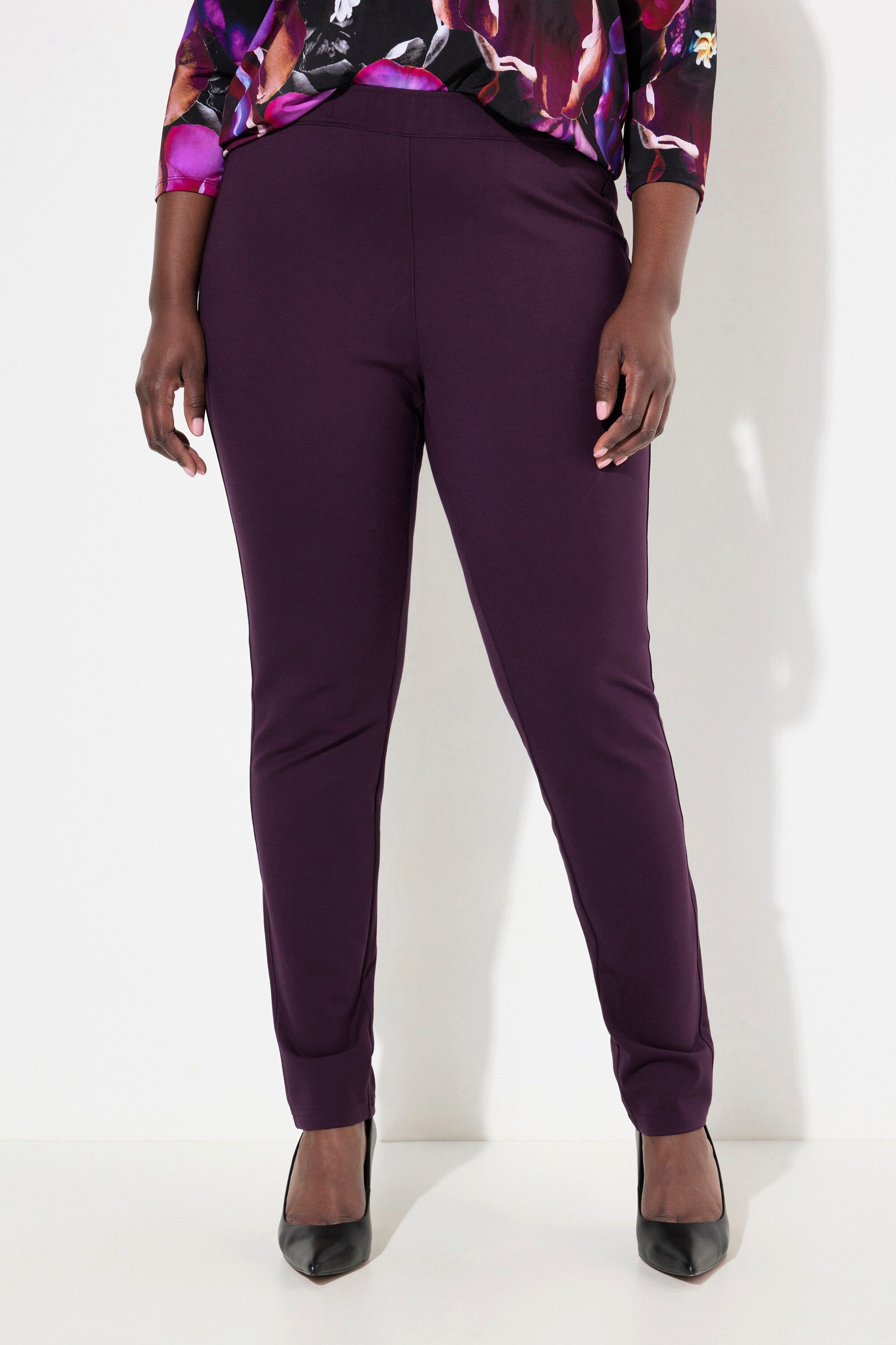 Ulla Popken Funktionshose Punto-Hose Sienna schmales Bein Elastikbund