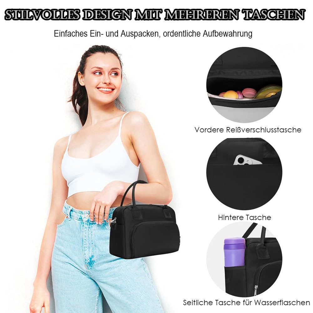 AFKSMILE Kühltasche Große Lunchtasche Isoliert Verstellbare Schultergurte für Arbeit, Kühltasche Klein für Frauen Männer, Picknick Unterwegs – Bild 3 von 5