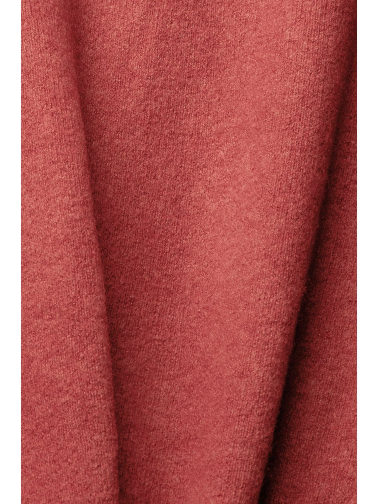 Esprit Strickjacke Wolle: Cardigan (1-tlg) Mit TERRACOTTA V-Ausschnitt mit