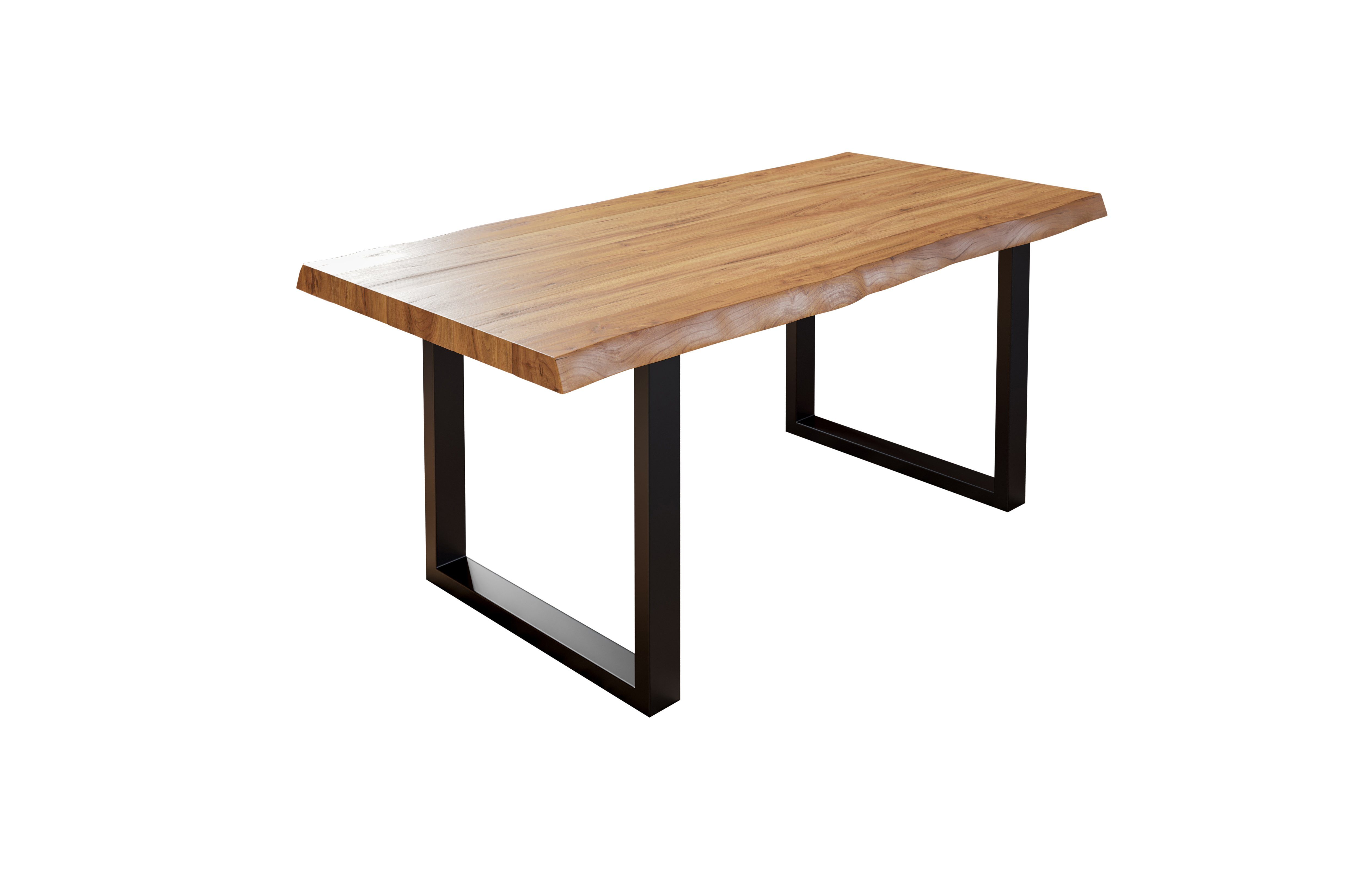 SAM® Baumkantentisch Ute, Akazienholz, Baumkante, Metallgestell U-Form, bis 3 Meter