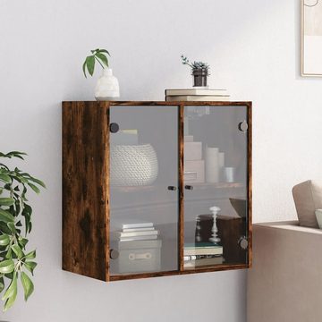 vidaXL Glashängeschrank Wandschrank mit Glastüren Räuchereiche 68x37x68,5 cm (1-St)