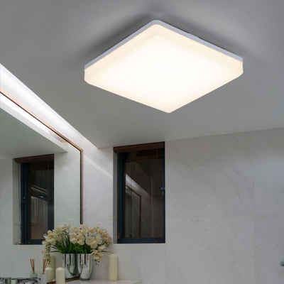 V-TAC Außen-Deckenleuchte, LED-Leuchtmittel fest verbaut, Warmweiß, Deckenleuchte Außen Deckenlampe Badezimmer weiß Eingangsbeleuchtung