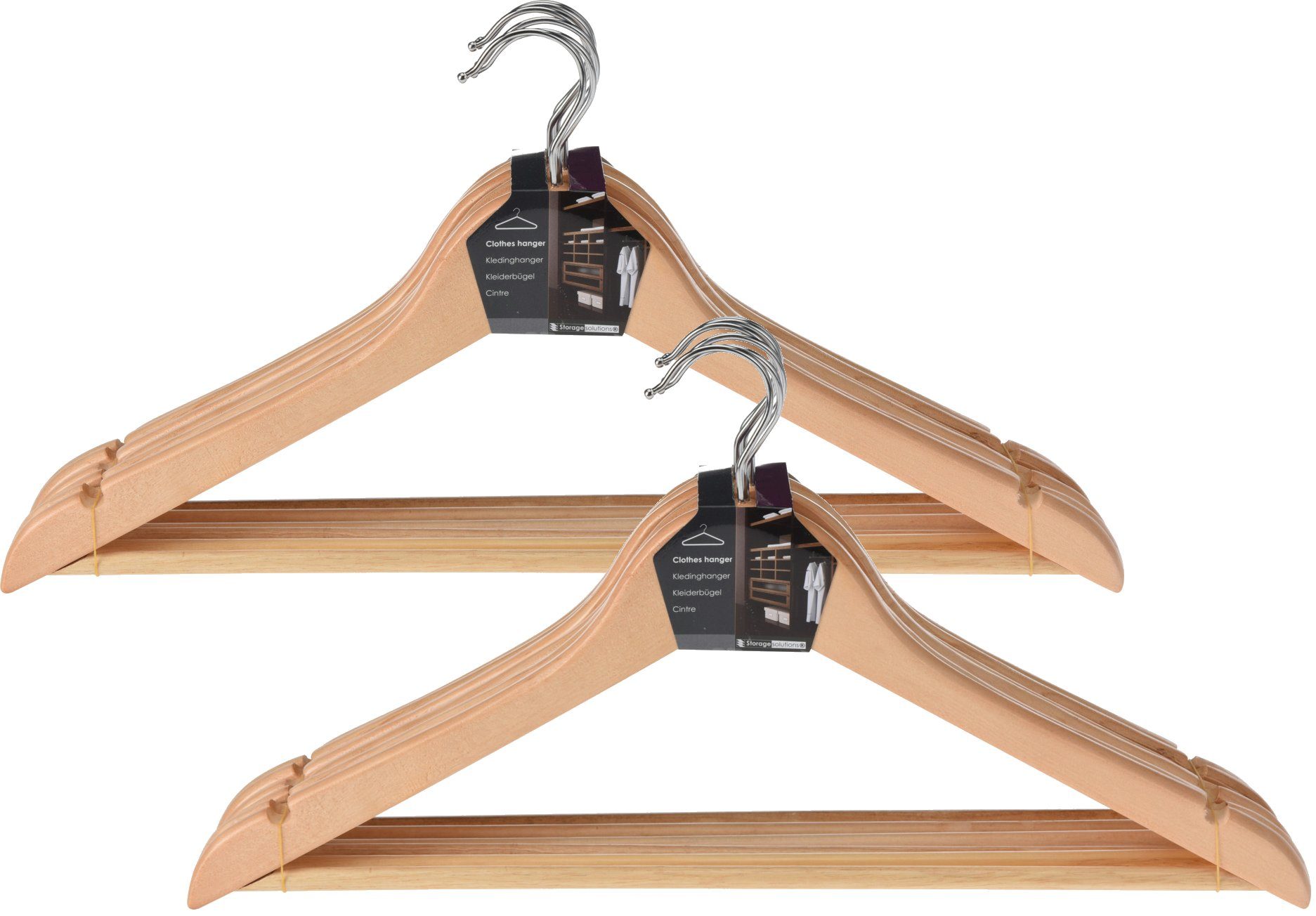 Koopman Автовешалки Holzbügel Hosenbügel Holz Metall Braun Hosenstange, (12-tlg), Hosenstange, Шкафыbügel, Holzbügel, Holz