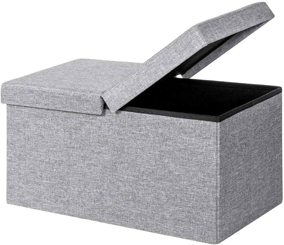 Sitzhocker Hocker Box Aufbewahrungsbox faltbar Spielzeugkiste Schwarz Truhe 