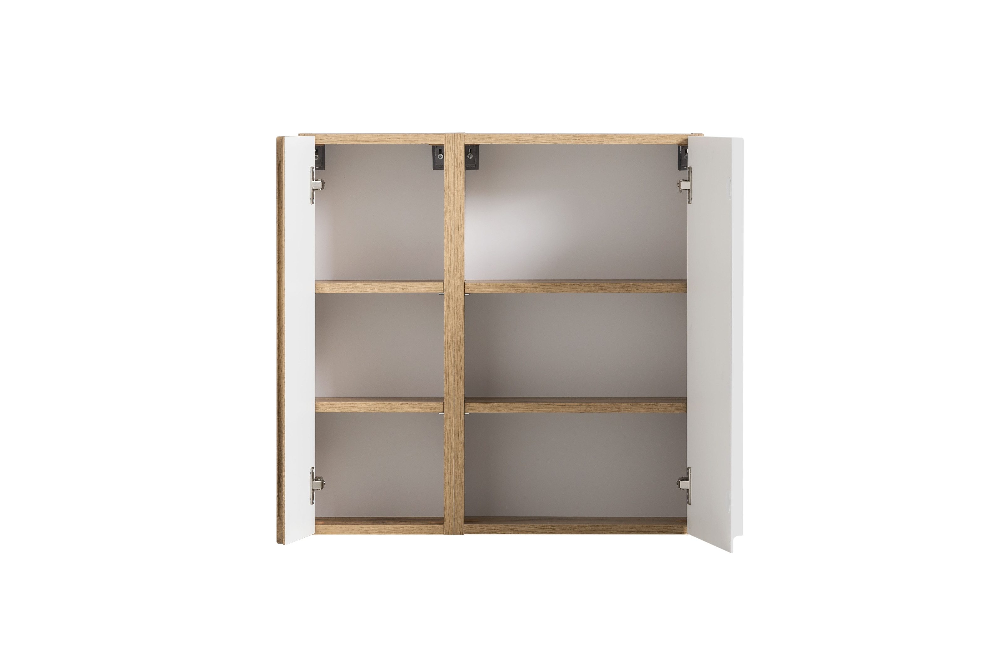 HELD MÖBEL Hängeschrank in weiß, Wotaneiche, MDF - 65x64x20cm (BxHxT)