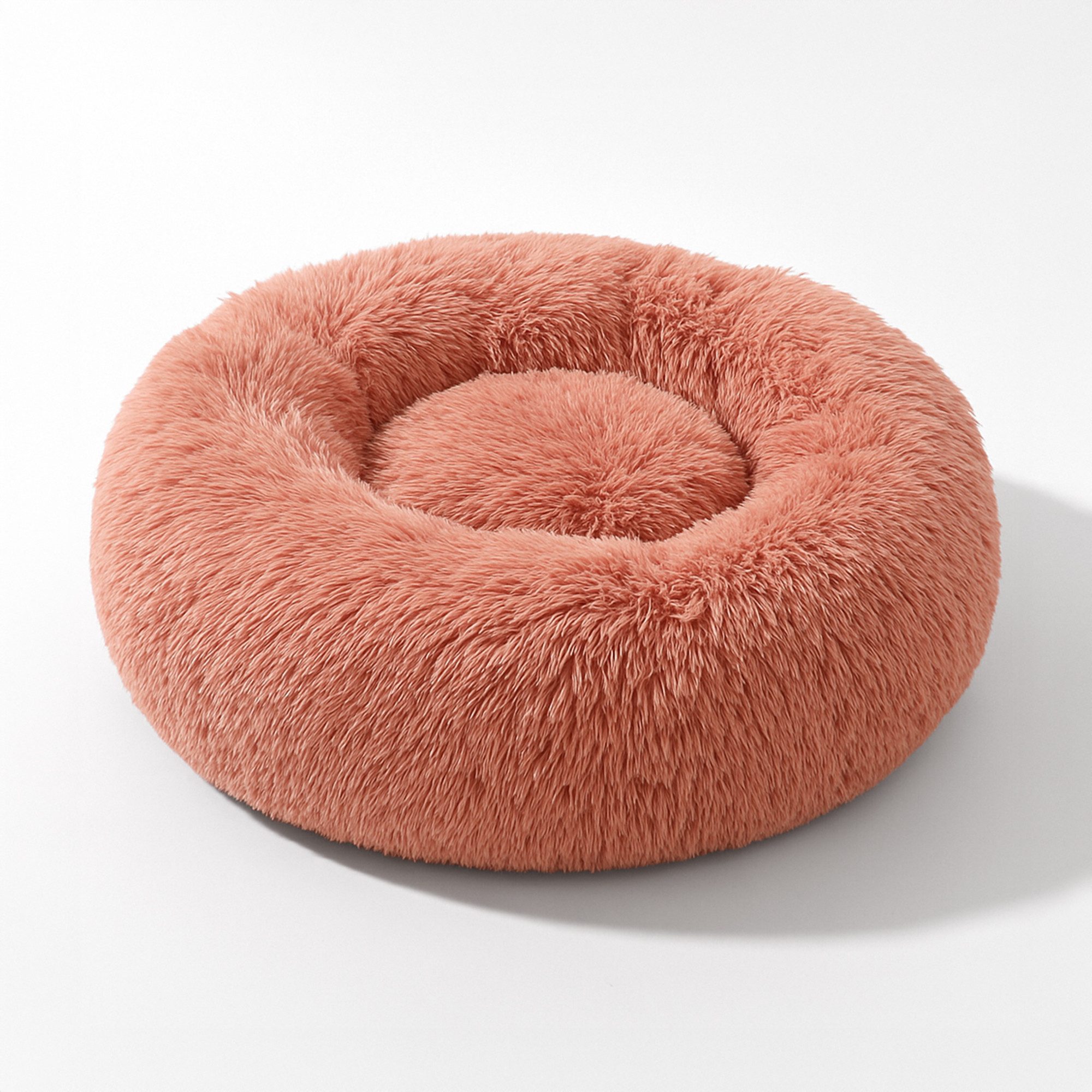 belviona Tierbett in Donut-Form mit ergonomischen Rand, 40 cm Durchmesser, altrosa, Polyester, Schlafen wie auf Wolken, mit weicher Füllung, Anti-Rutsch