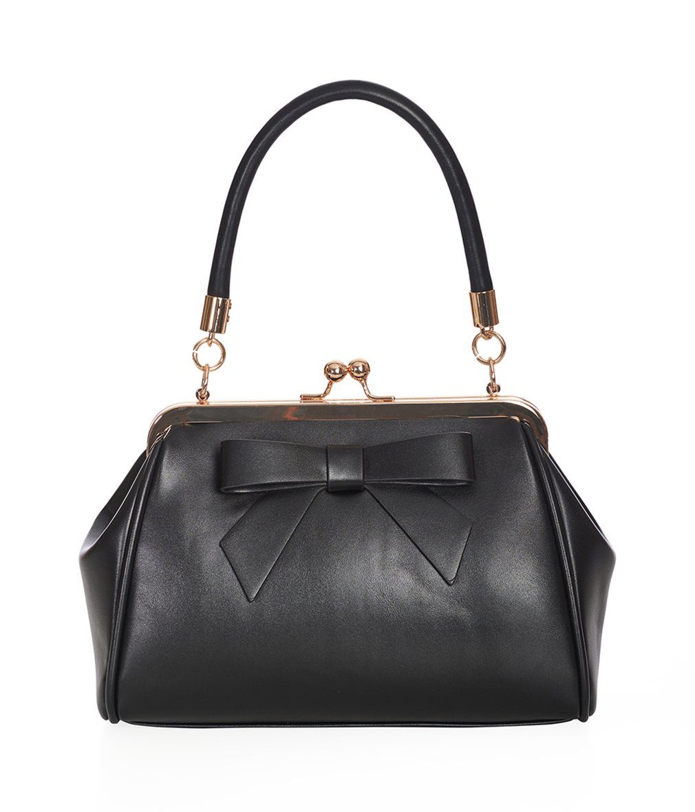 Banned Handtasche Daydream Schwarz, Vintage Retro Kunstleder Schleife Henke günstig online kaufen