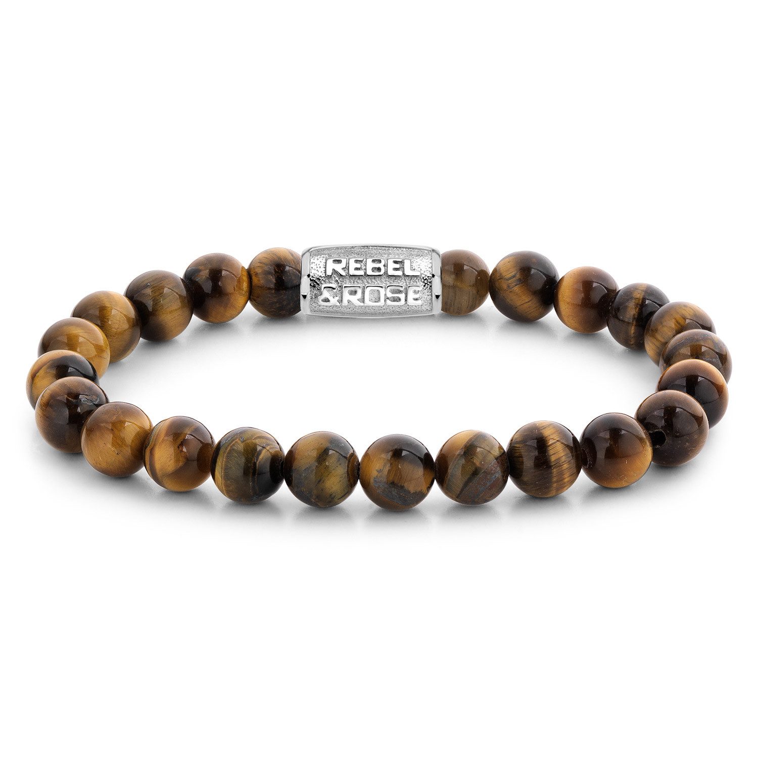 Rebel & Rose Edelstahlarmband Herren-Stones Tiger Lily 8 mm
