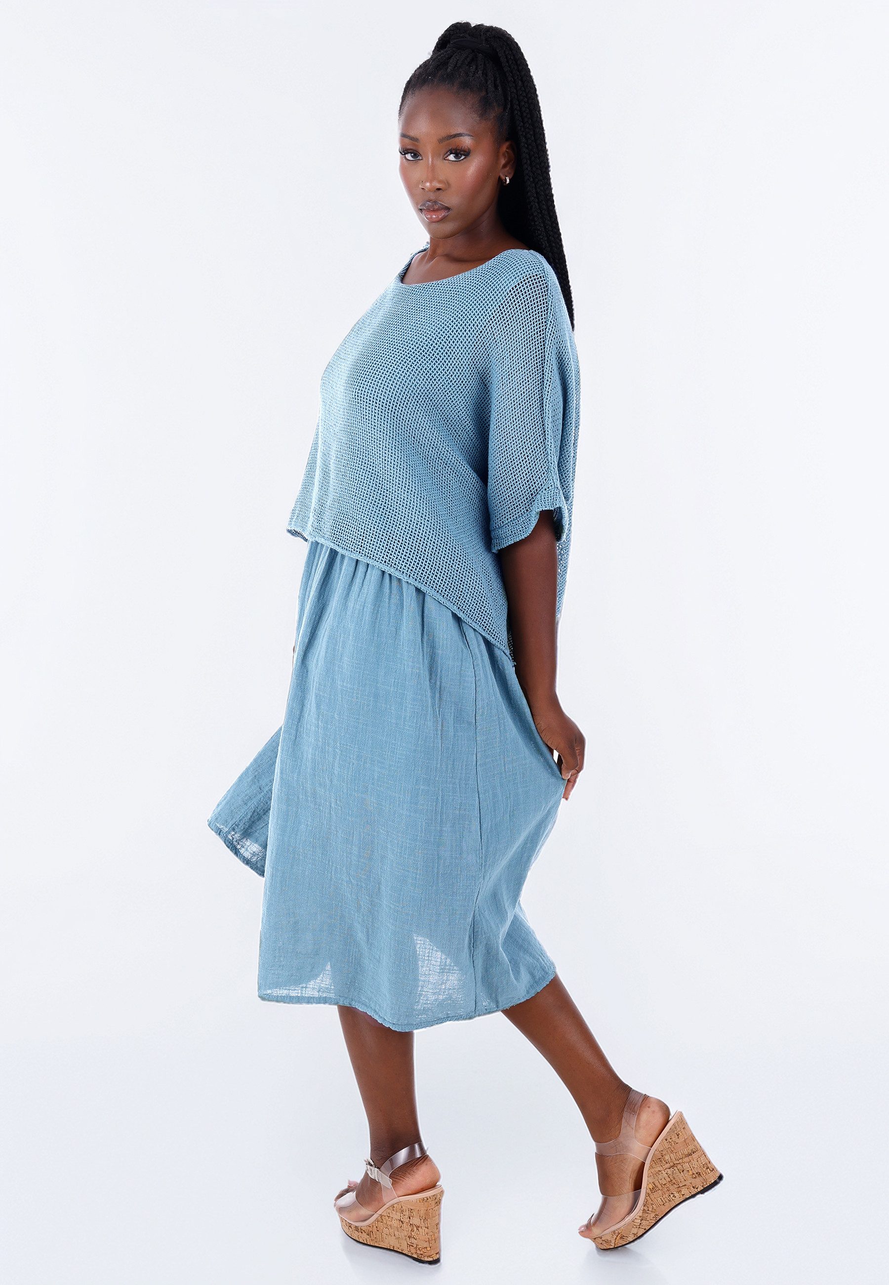 YC Fashion & Style Sommerkleid Lagenlook-Kleid aus Baumwolle im angesagten günstig online kaufen