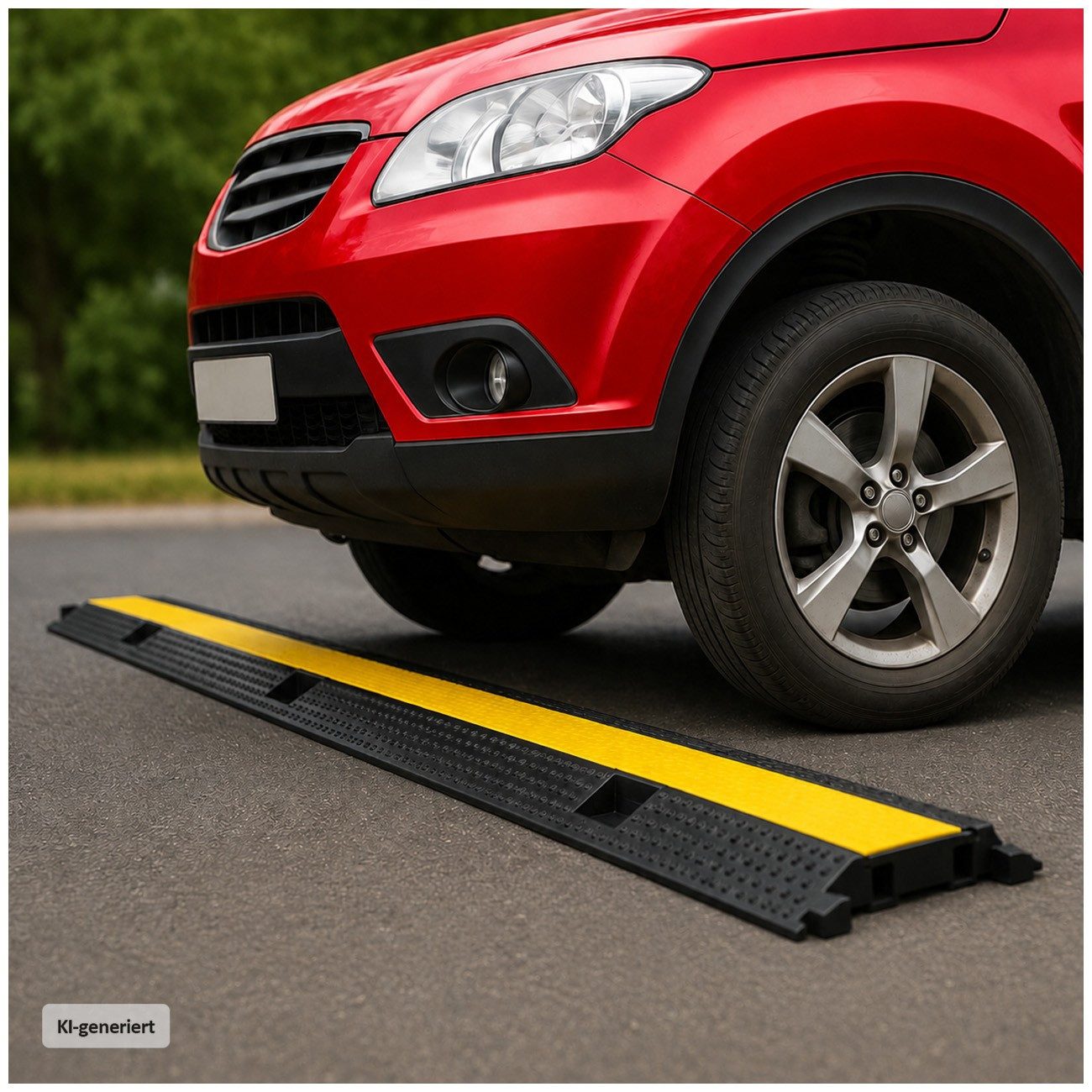 HTI-Living Garage Kabelschutzbrücke Gelb Schwarz 96 cm mit 2 Kabelkanälen Überfahrschutz (1 Stück) – Bild 3 von 4