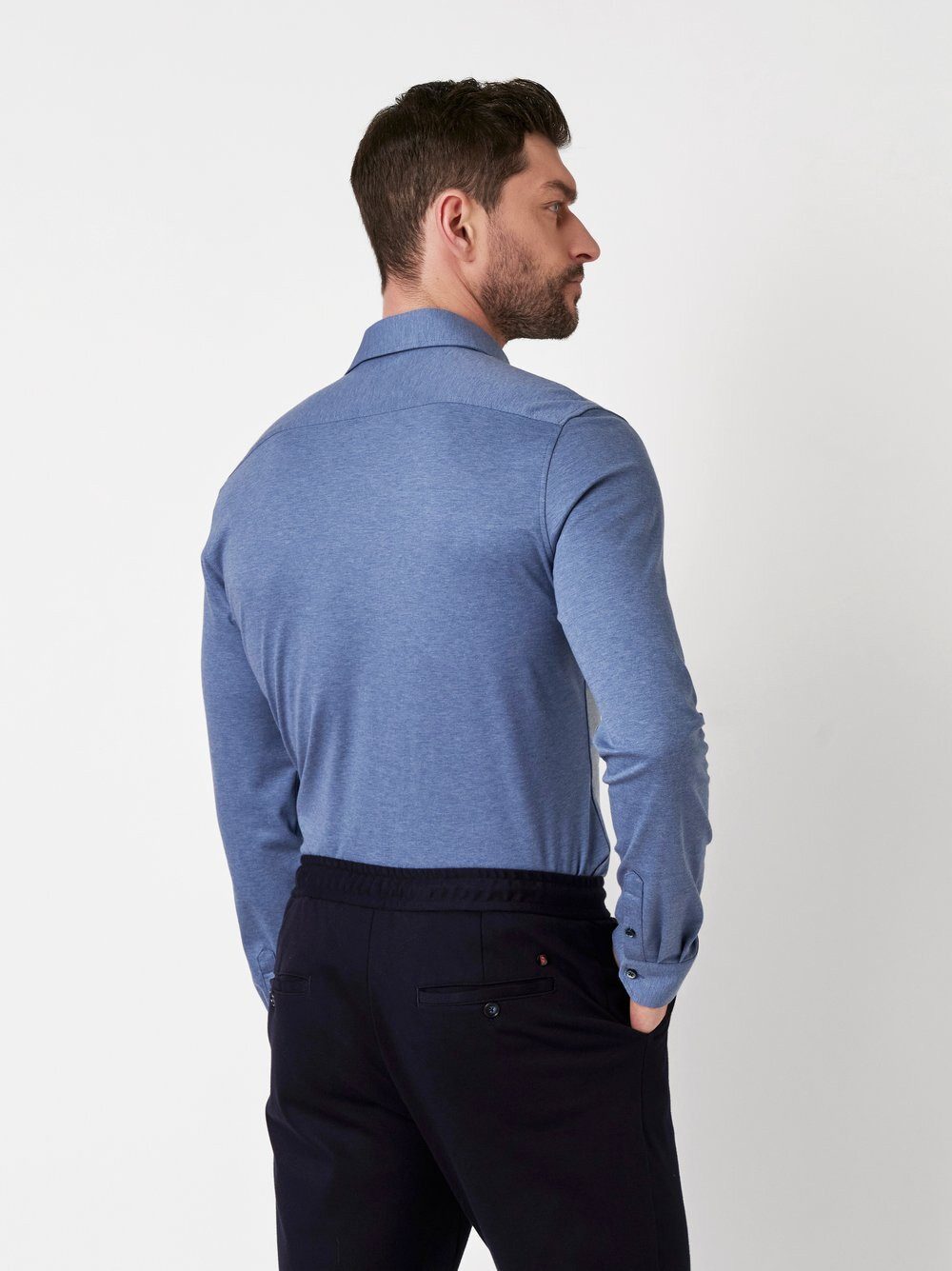 DESOTO Businesshemd Luxury Hai aus Jersey mit Hai Kragen