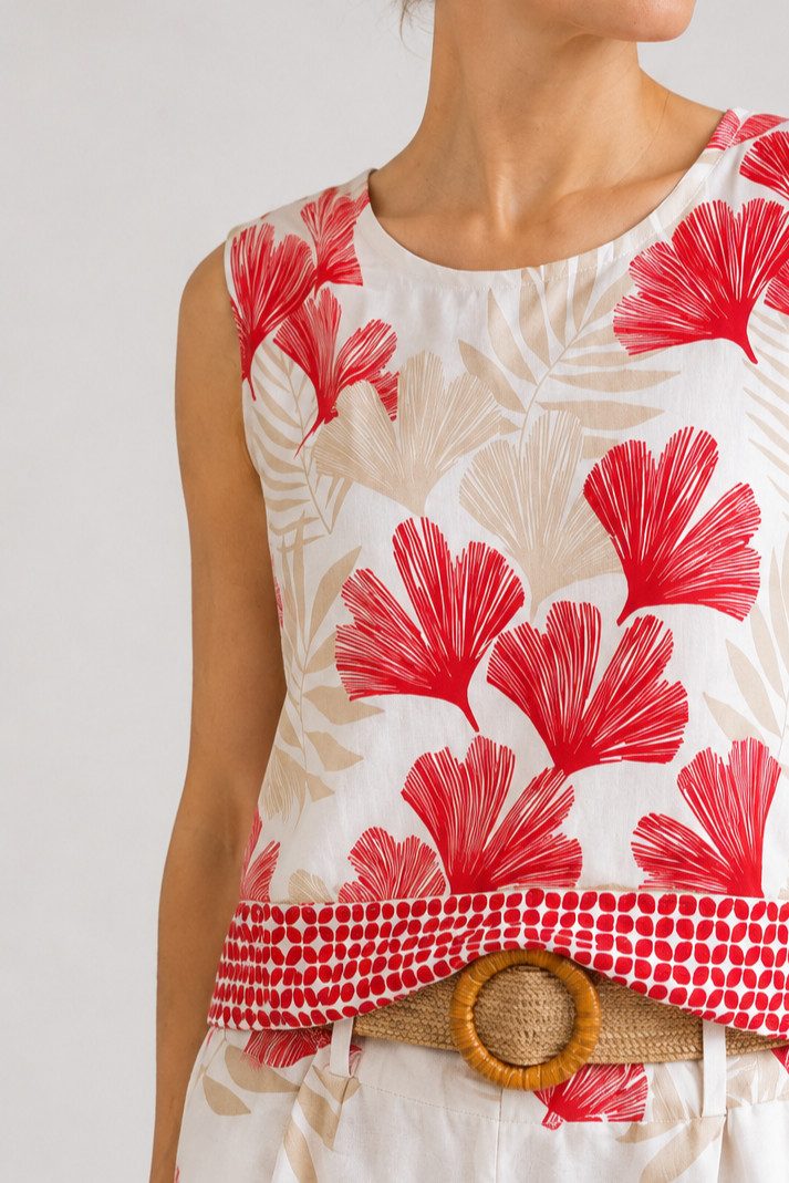 ITALY VIBES Hosenanzug - Zweiteiler für Damen - Set aus Culotte Hose und passendem Shirt ONE SIZE / passend für Größen M bis XL