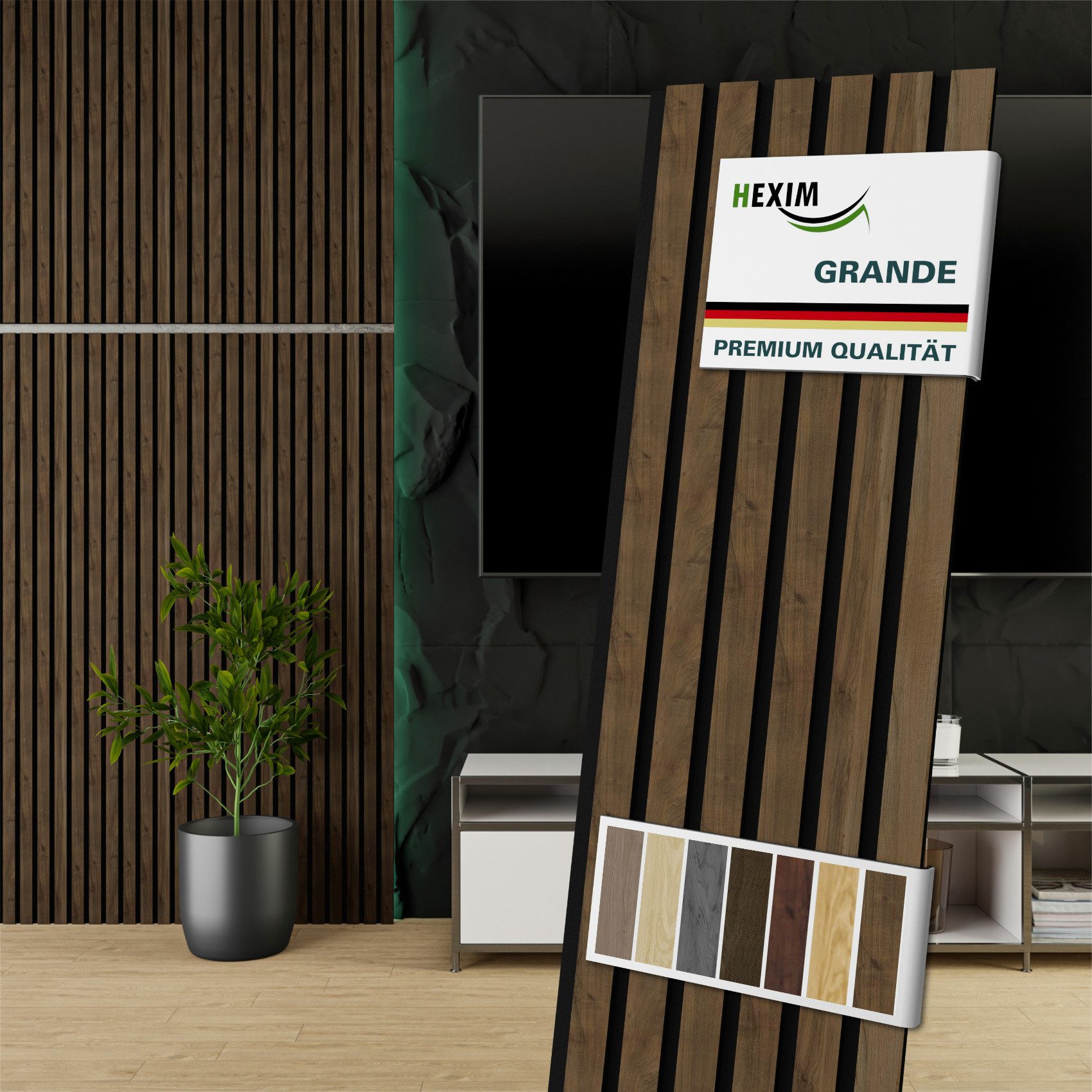Hexim Wandpaneel, (Akustikpaneele Holz 140x30cm Grande günstig online kaufen