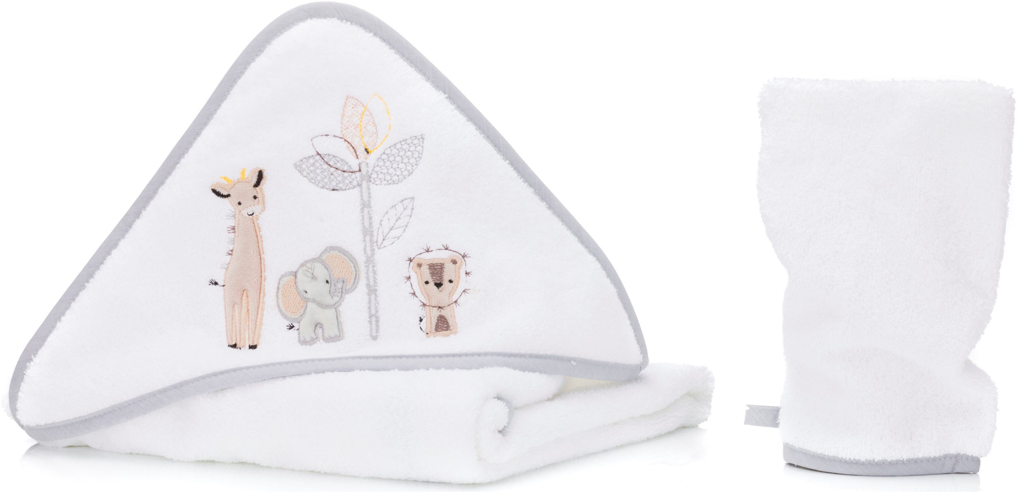 Fillikid Kapuzenhandtuch Kapuzenbadetuch mit Waschhandschuh, Frottee (Set, günstig online kaufen