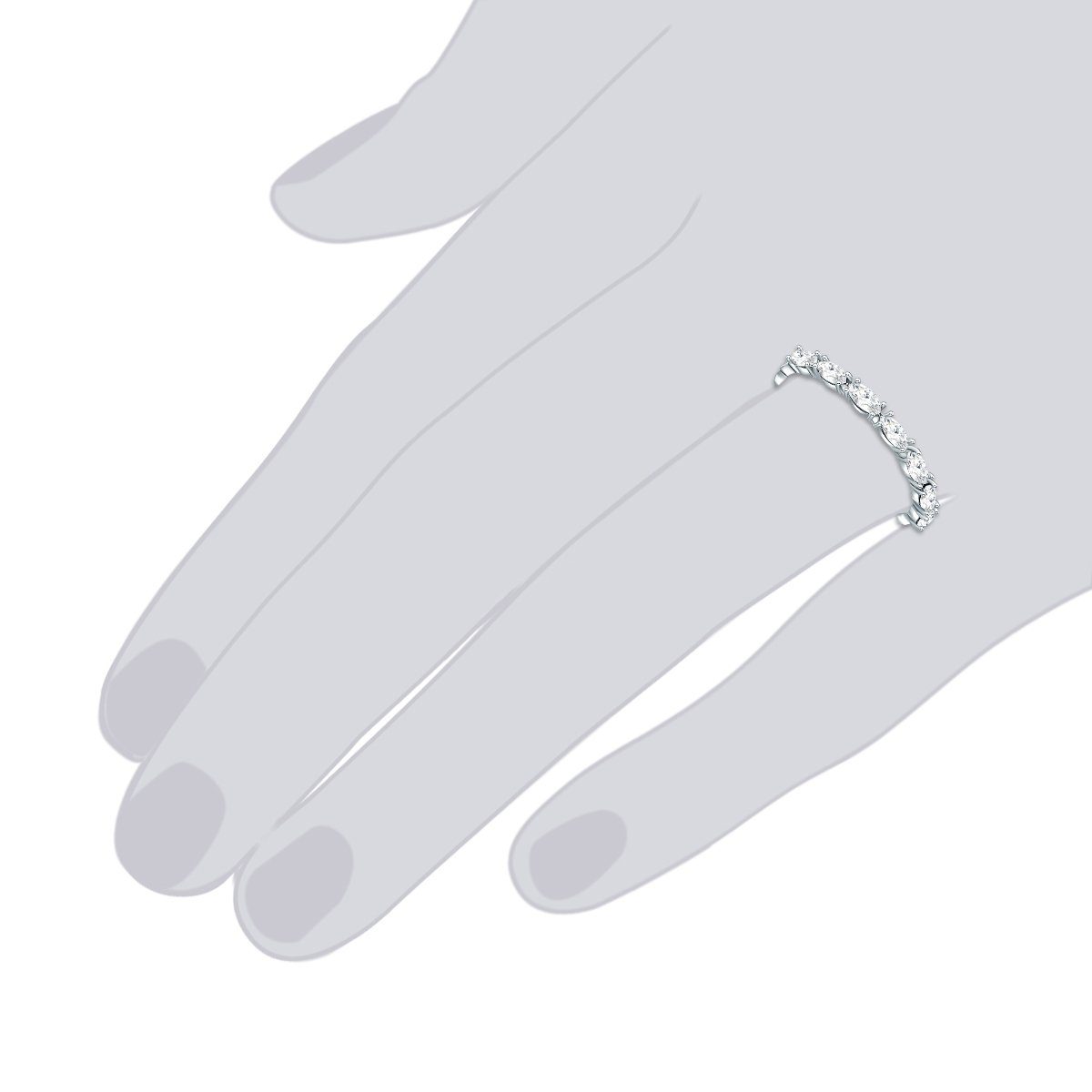 Lulu & Jane Ring Kristallen von mit Fingerring verziert weiß Swarovski®