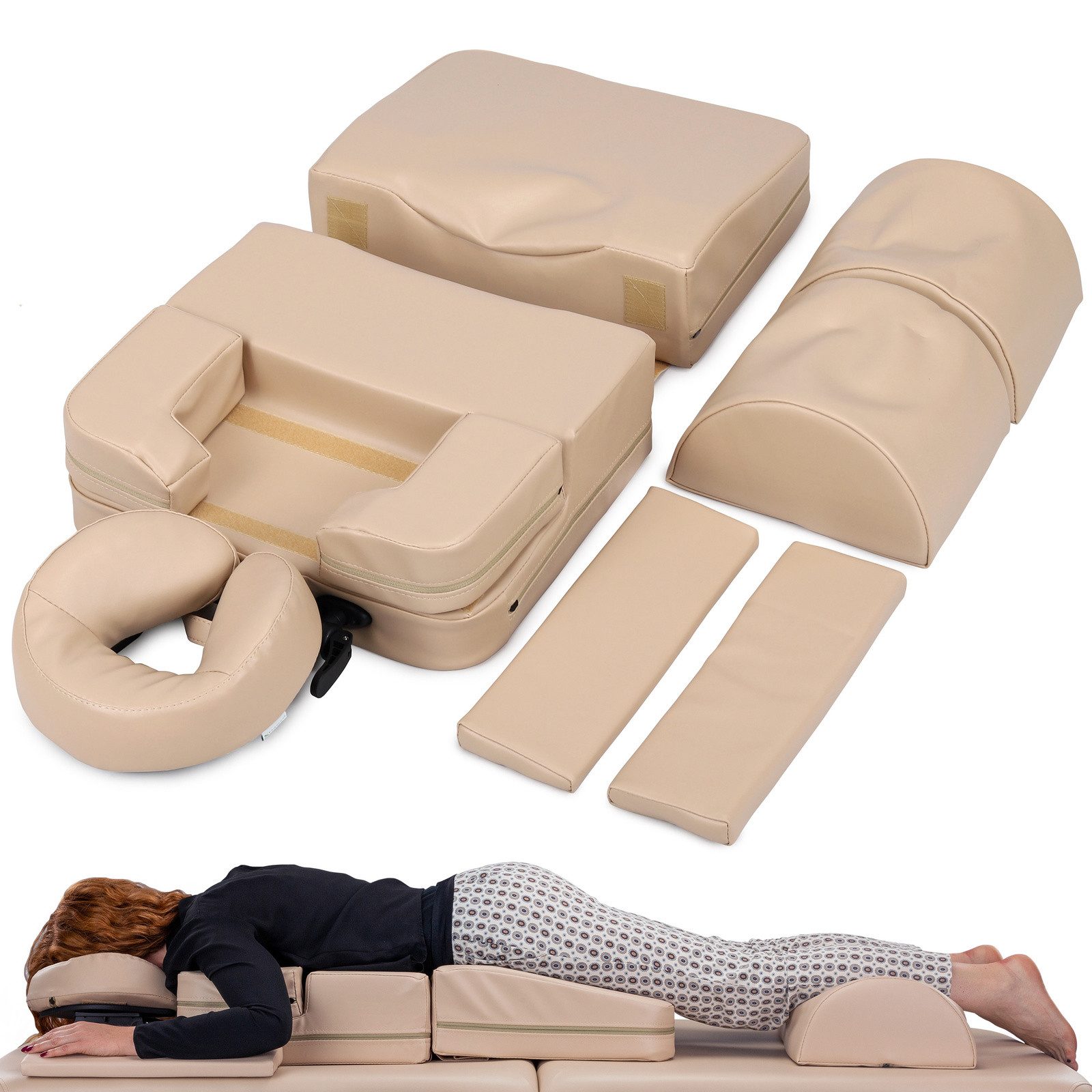 Habys Massageliege Lagerungshilfen Schwangerenmassage Set beige