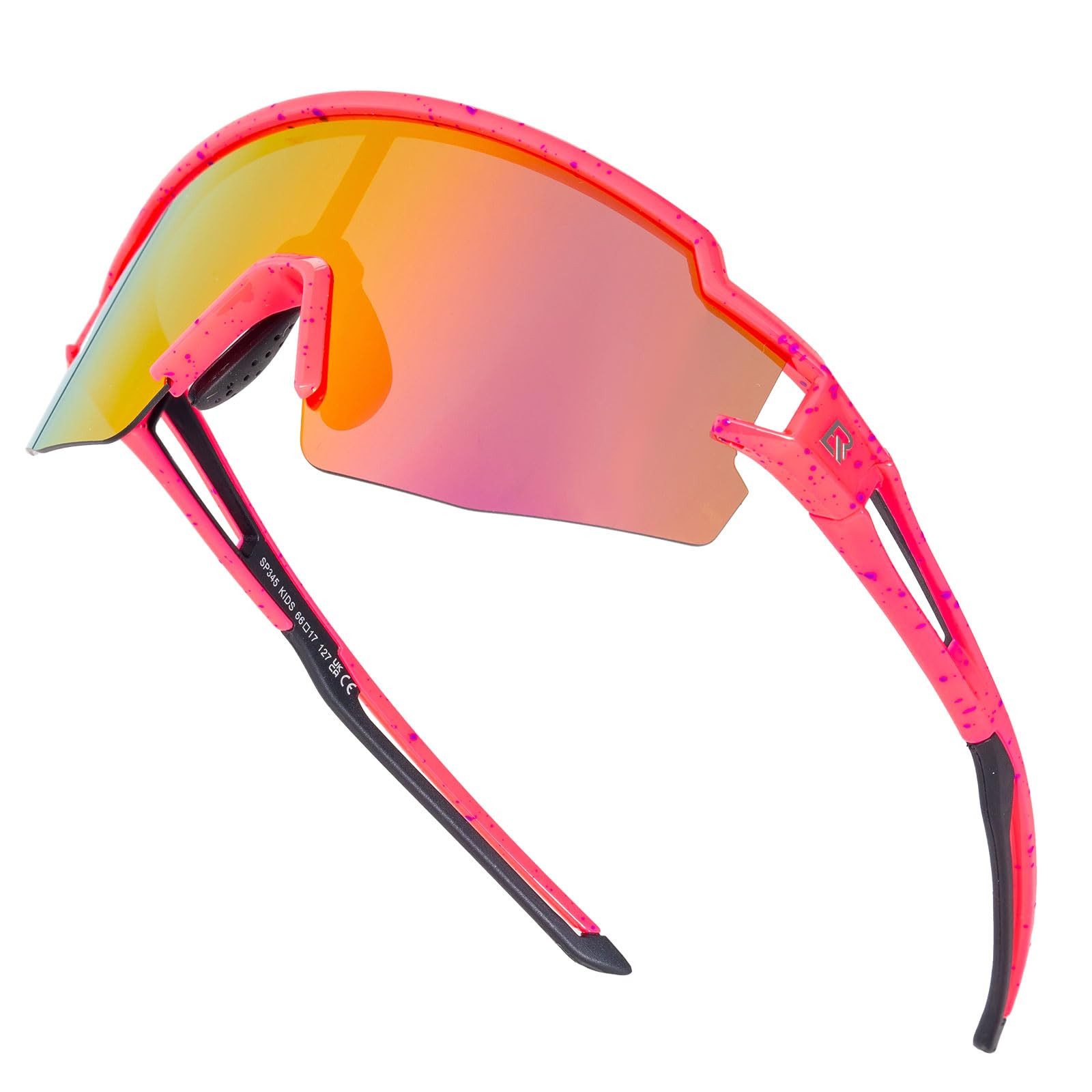ROCKBROS Fahrradbrille Sportbrille Kinder Outdoor Radfahren Wandern TR90 Rahmen, polarisierte Gläser, UV400 Schutz, winddicht, rutschfest, verstellbar