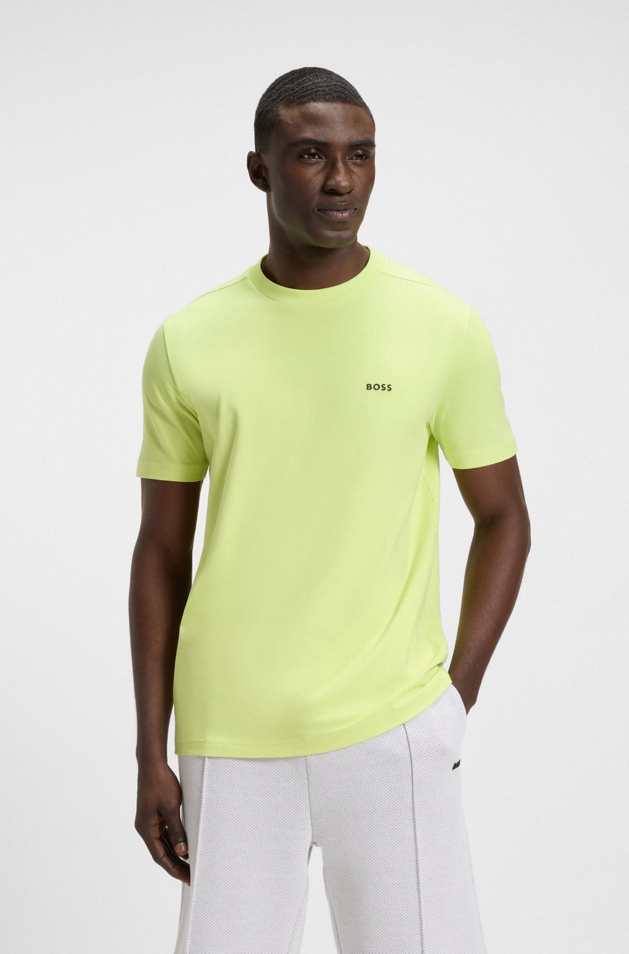 BOSS GREEN Rundhalsshirt Tee mit gummiertem günstig online kaufen