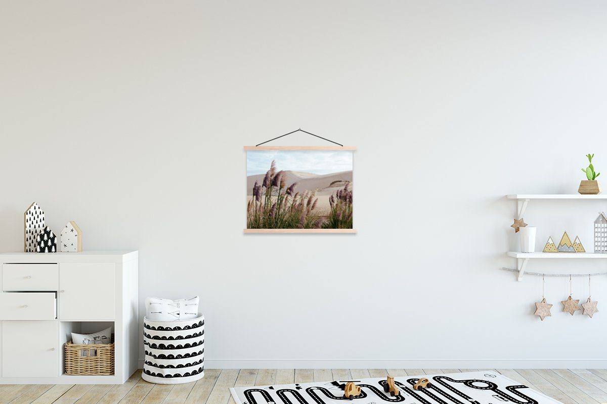Bilderleiste, St), Magnetisch Wohnzimmer, - für Pflanzen - Pampasgras Posterleiste, - MuchoWow Düne, (1 Poster Sand Textilposter