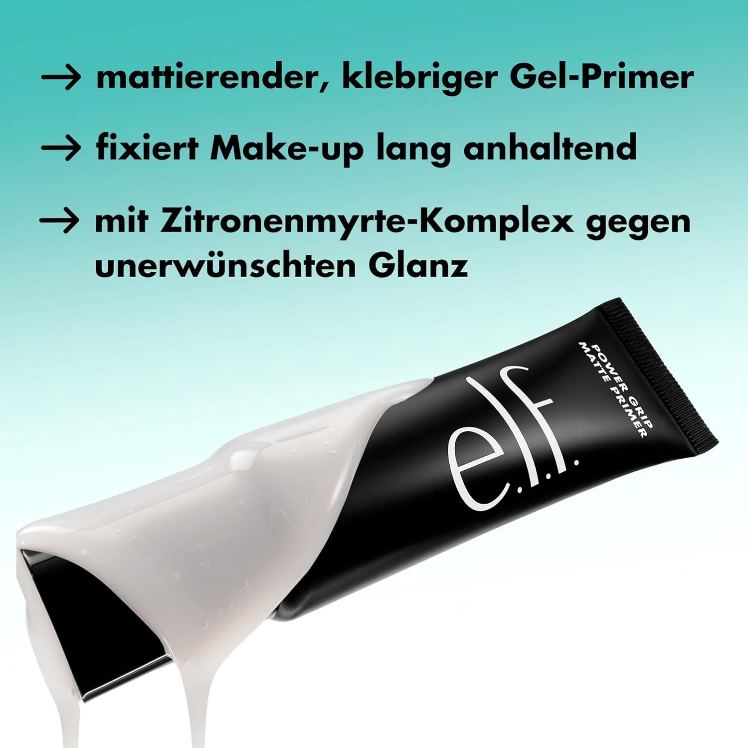 e.l.f Gesichtsgel Power Grip Matte Primer – Mattes Finish & langanhaltendes Make-up Vegan & cruelty-free, Für alle Hauttypen, Angereichert mit Zitronenmyrte-Komplex