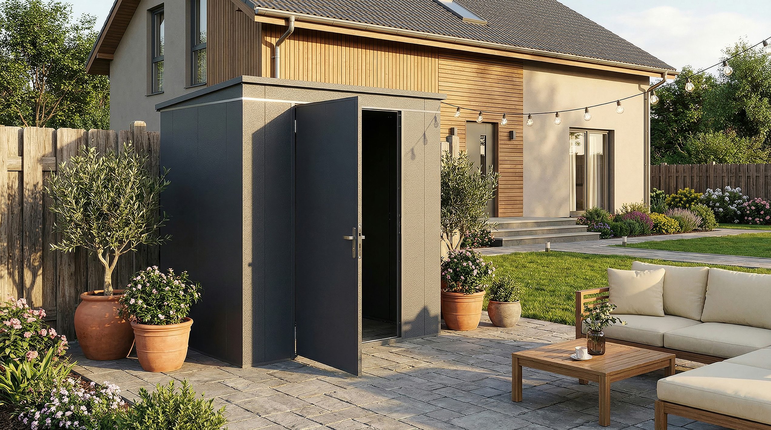 weka Gerätehaus Gary 2, BxT: 192x148 cm, Metall pulverbeschichtet, Größe 2