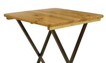 DEGAMO Stehtisch ZÜRICH (1-St), Tischplatte Kiefer 78x78cm quadratisch, klappbar, Gestell Stahl