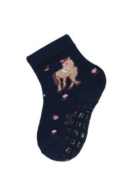 Sterntaler® ABS-Socken ABS-Söckchen Pferd + Herzen, 2er-Pack (2-Paar) Rutschesocken - ABS-Socken Gummi - Kindersocken Jungen und Mädchen - Anti-Rutsch-Sohle - mit den Motiven "Pferd" und "Herz" - gemustert ABS Socken Winter