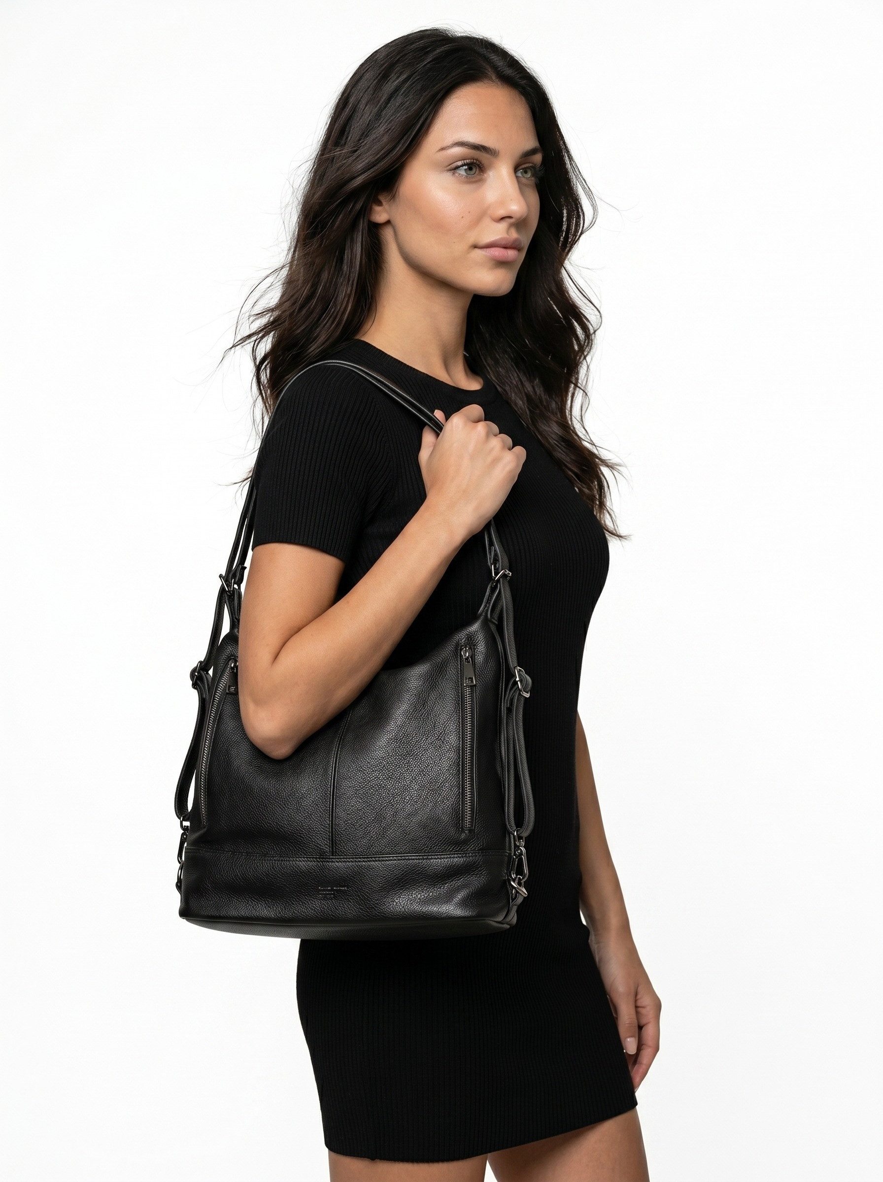 Samantha Look Cityrucksack, echt Leder, Made in Italy