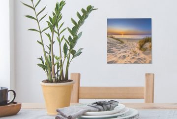 OneMillionCanvasses® Leinwandbild Düne - Sonnenuntergang - Horizont - Strand - Gras, (1 St), Leinwand Bilder für Wohnzimmer Schlafzimmer