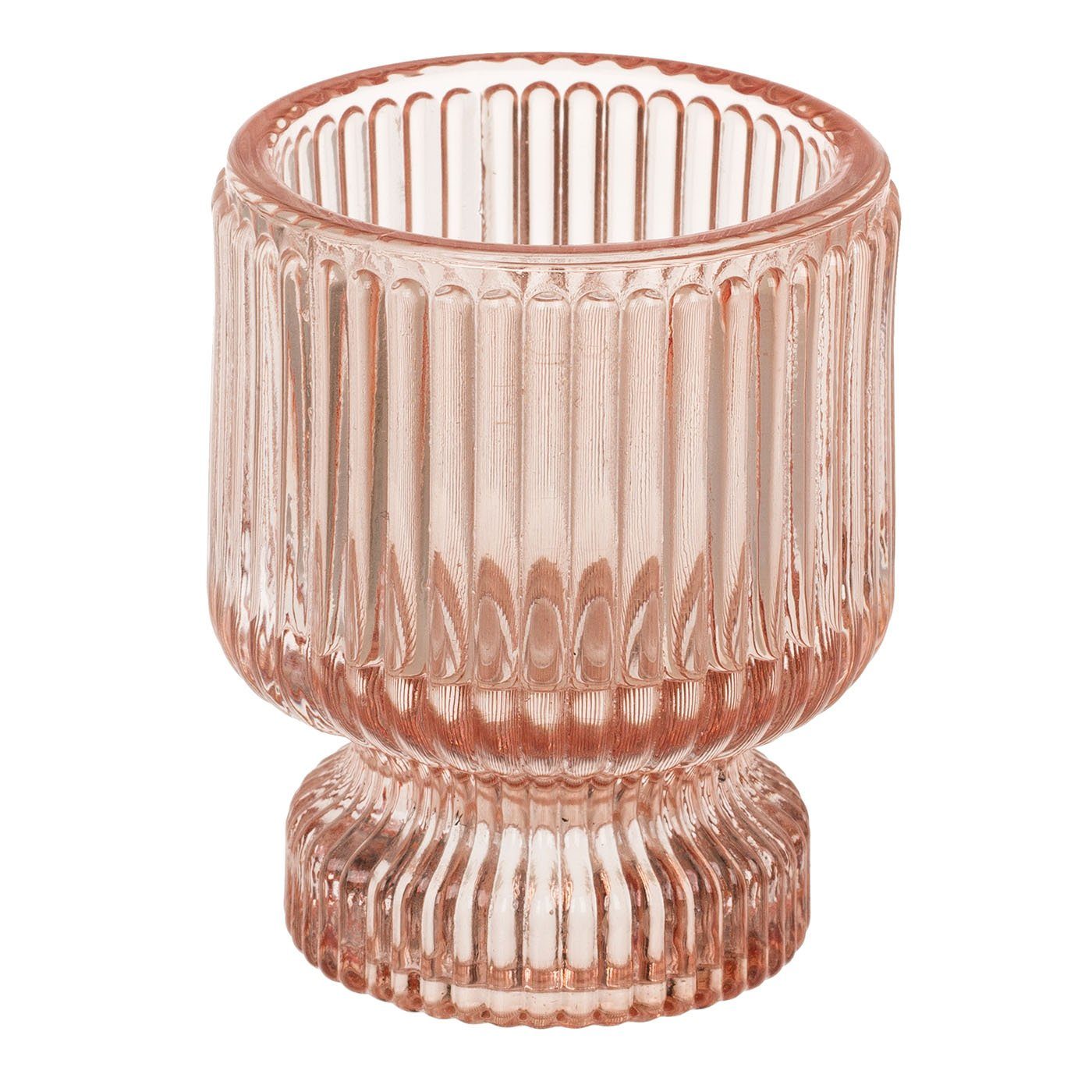 ReWu Kerzenständer Teelichthalter/Stabkerzenhalter 2 in 1 Farbig Braun 6 x 8 cm