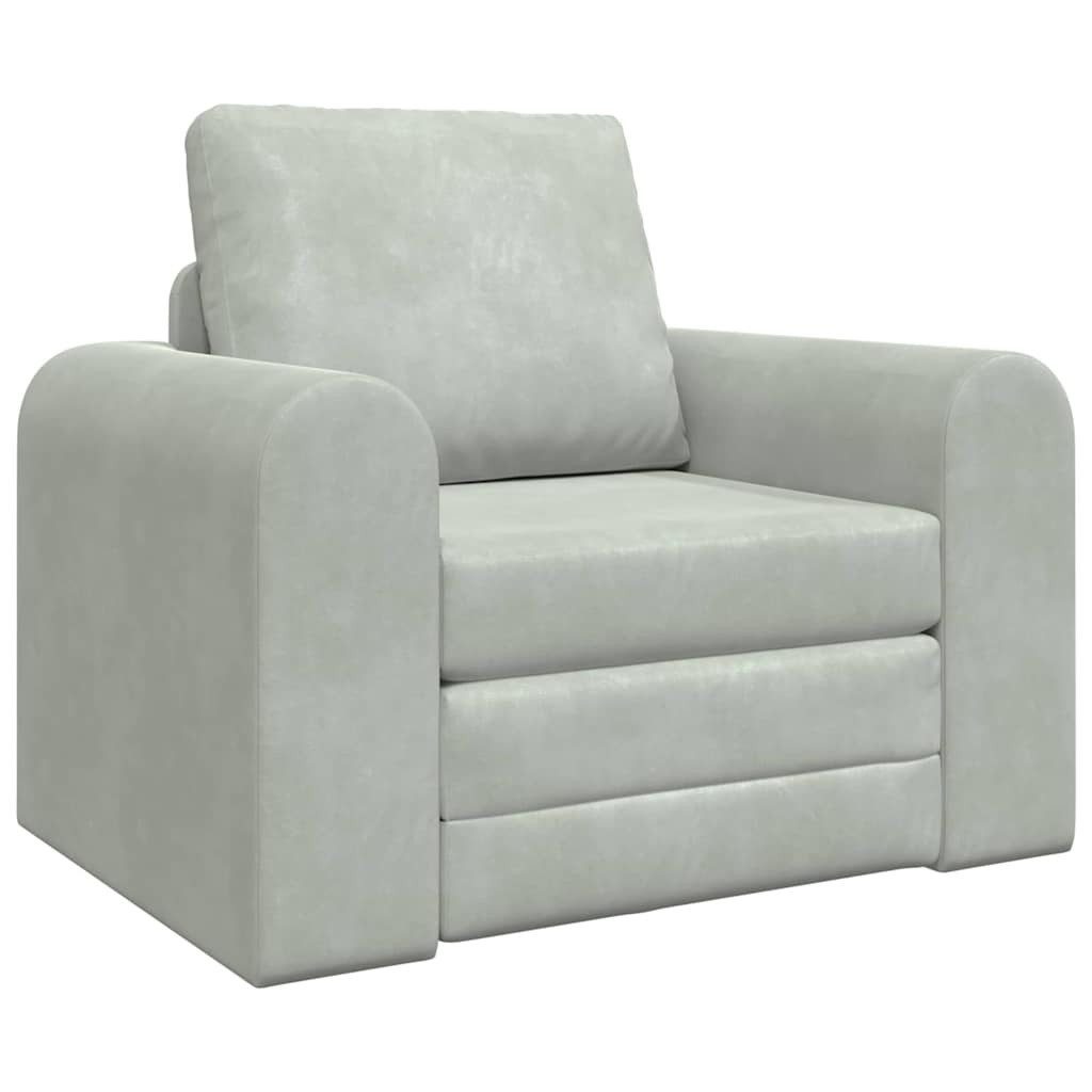 vidaXL Sofa Schlafsofa Hellgrau 98 x 71 x 83 cm Samt, 1 Teile günstig online kaufen