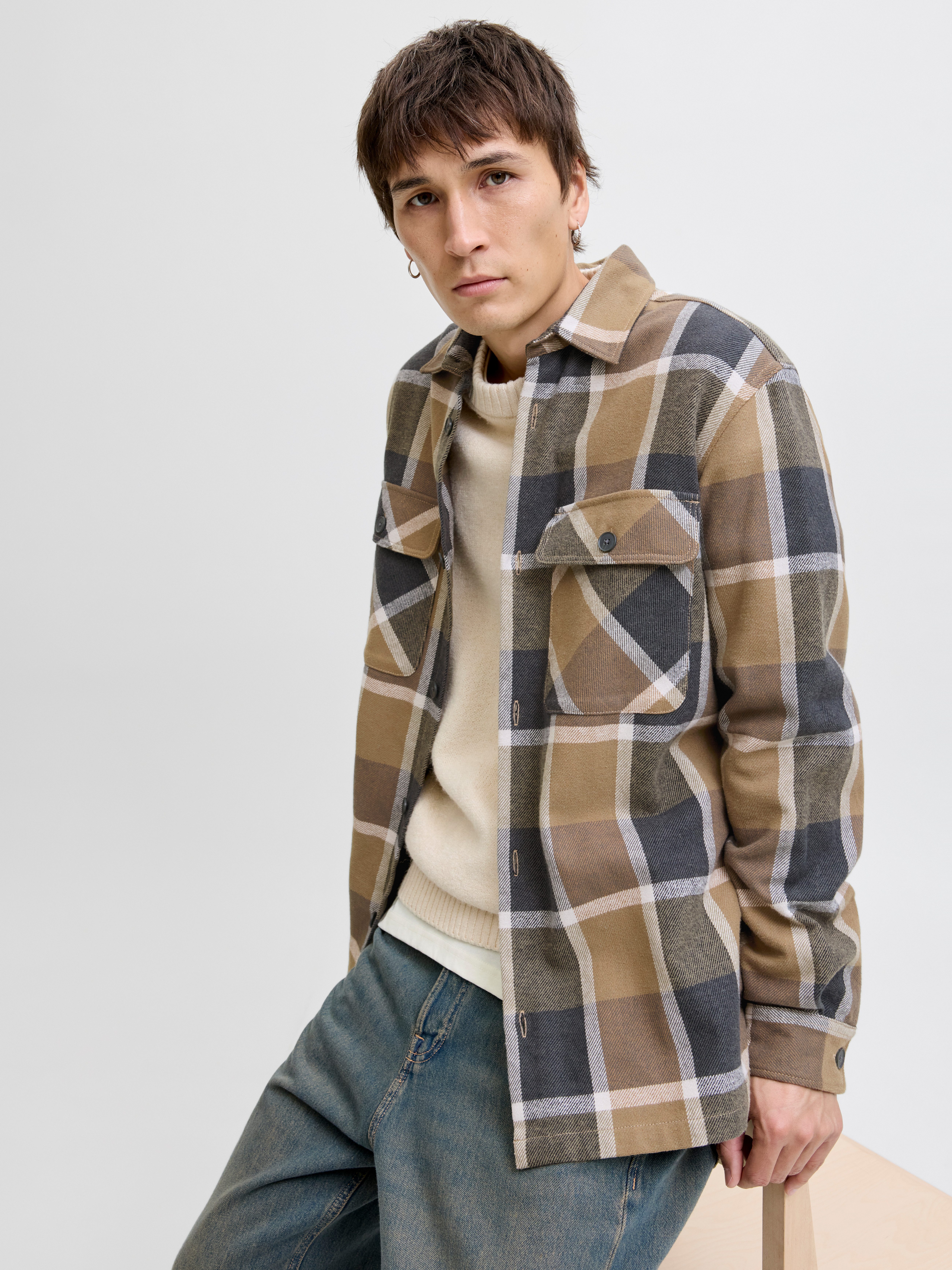 Jack & Jones Langarmhemd JPRRAYLE MELANGE CHECK L/S OVERSHIRT SN günstig online kaufen