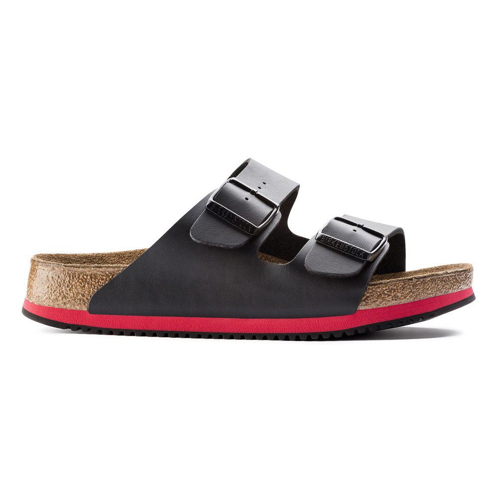 Birkenstock Sandale Arizona Superlauf, Birko-Flor, schwarz/rot Pantolette Rutschfeste Sohle & flexible Riemen – perfekt für täglichen Komfort – Bild 5 von 5