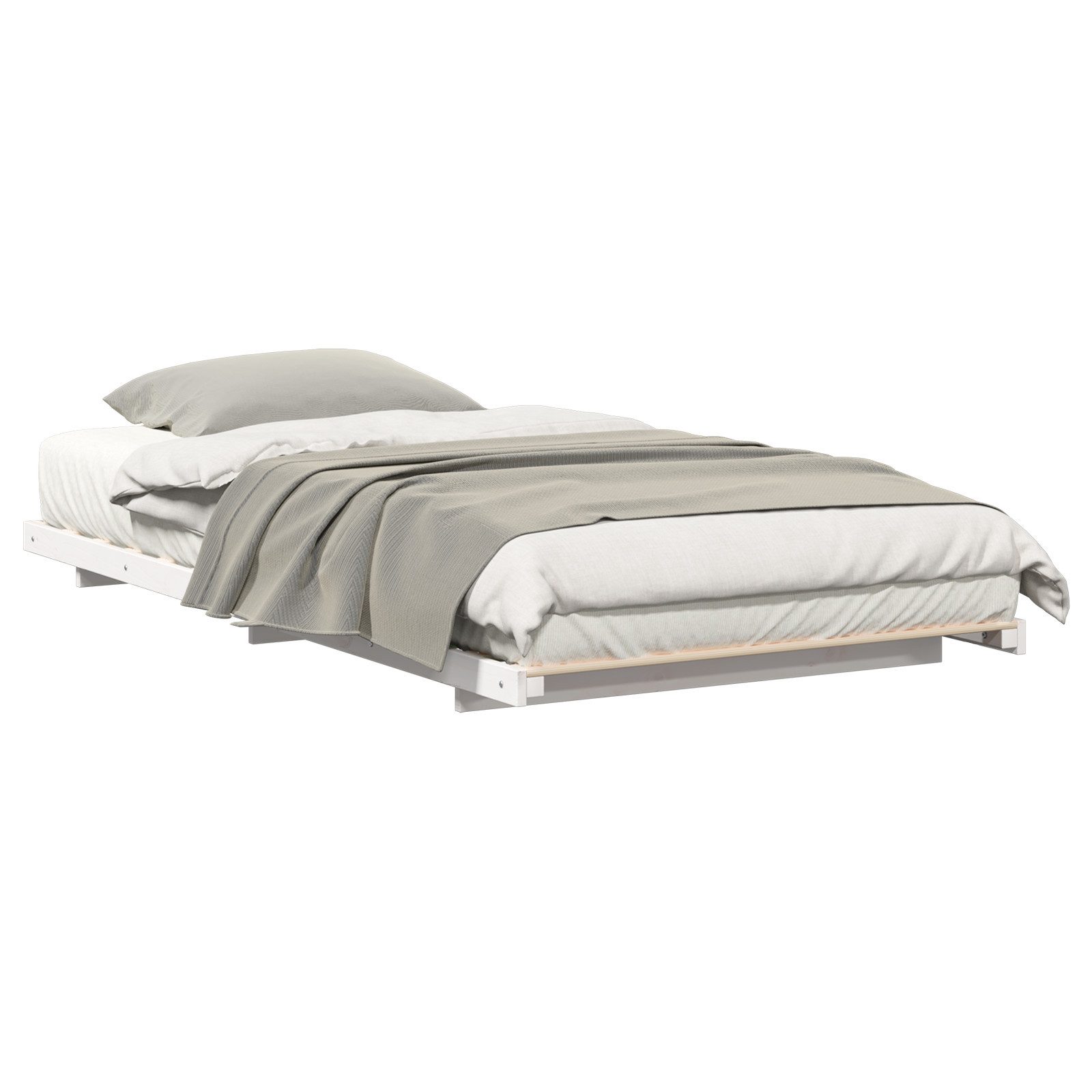 vidaXL Bett Bodenbettgestell Weiß 75 x günstig online kaufen