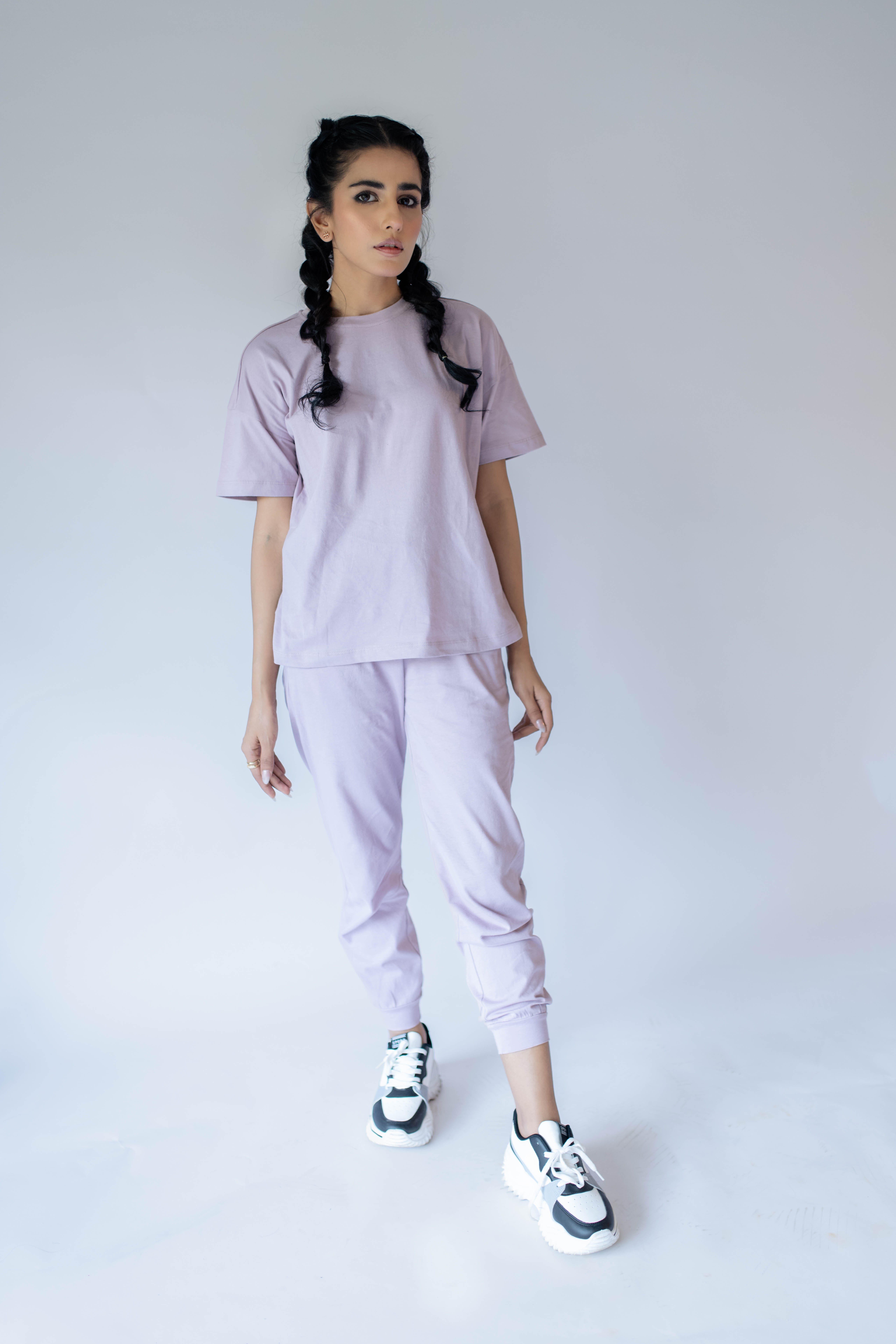 SNOOZE OFF Pyjama hell Loungewear in Violett Set
