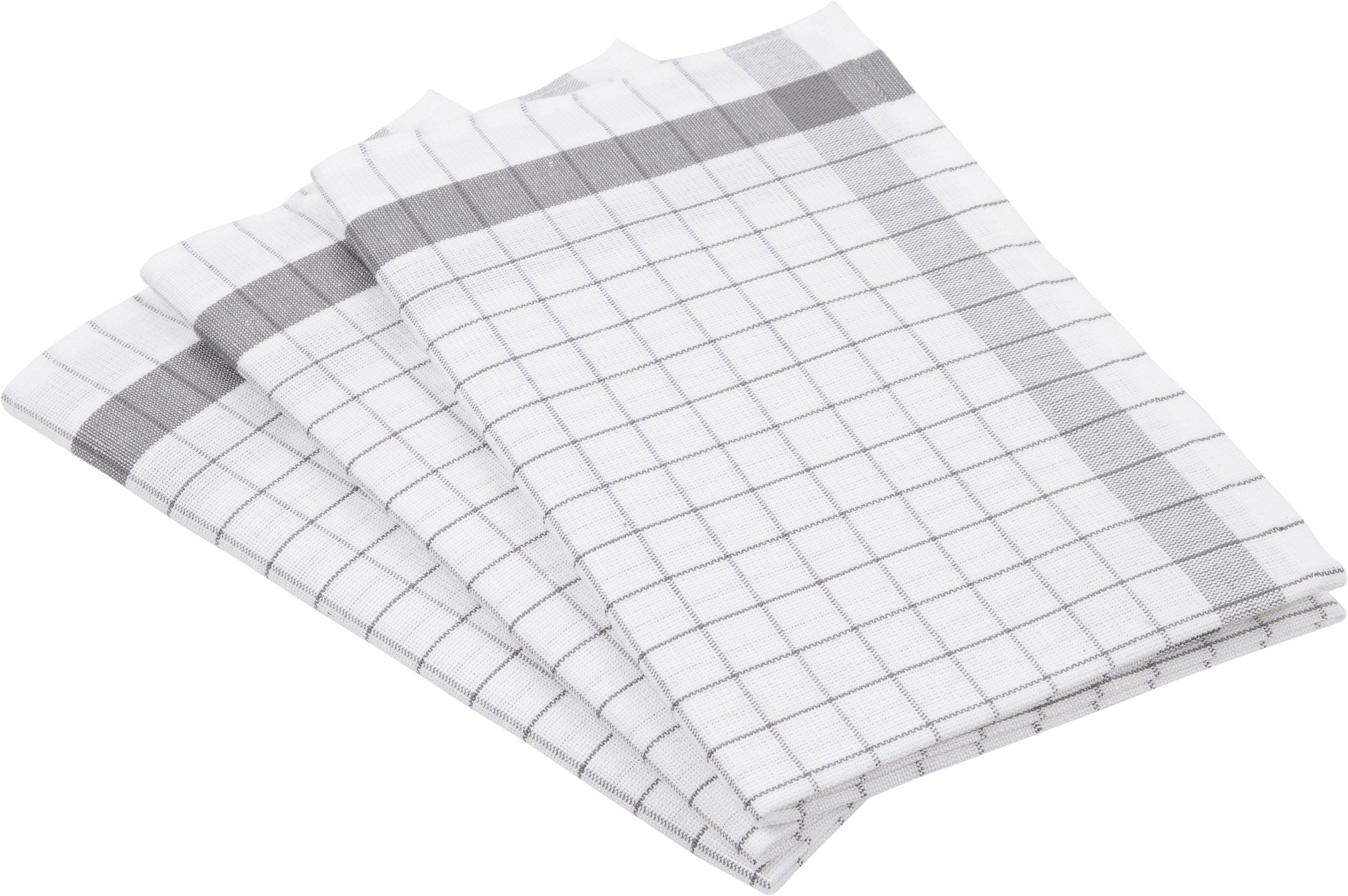 ROSS Geschirrtuch Exclusiv, (Set, 3-tlg), Karofond, günstig online kaufen