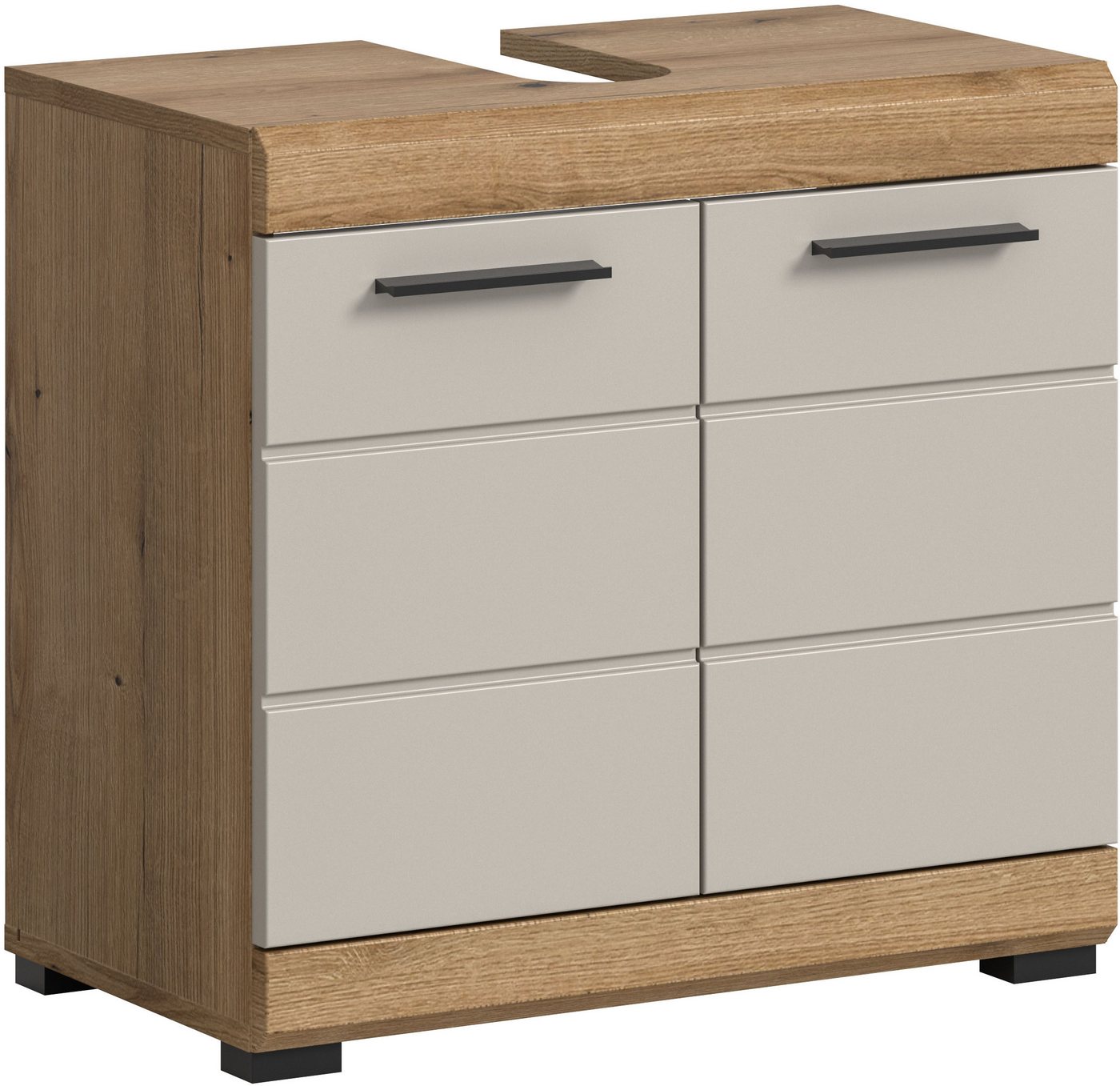 welltime Waschbeckenunterschrank SIENA, Breite 60cm, mit 2 Türen oder 2 Schubkästen, MDF-Front (1-St., TOPSELLER!, mit Siphonausschnitt 10x25 cm) in verschiedenen Farben erhältlich, Badmöbel, Badschrank, Kommode, Bad
