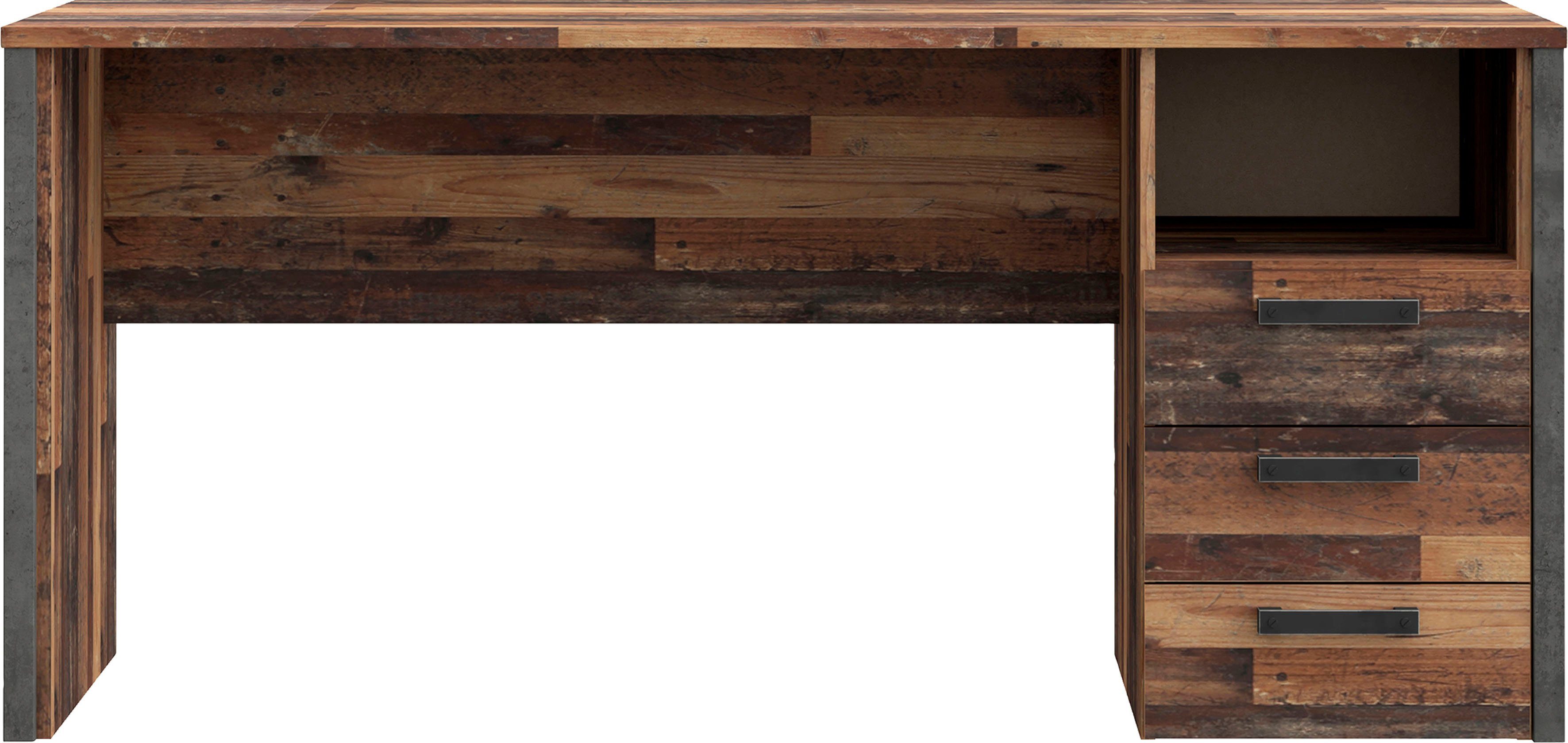 FORTE Schreibtisch Clif, Computertisch mit Schubladen, Industriedesign, Bre günstig online kaufen